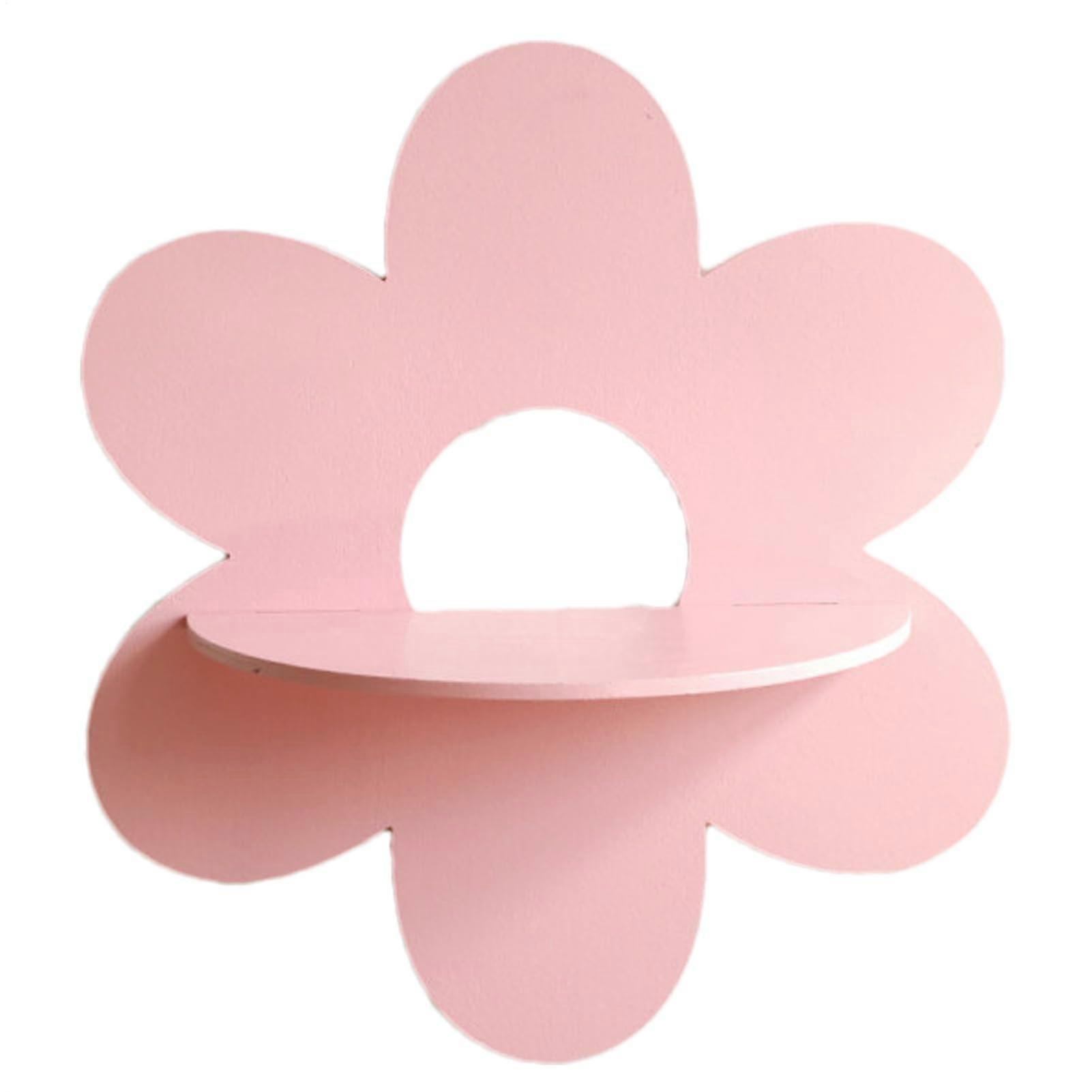 BOHO Flower Floating Shelves for Wall Pink Wooden Daisy Wall Shelf Nursery Bedroom Display Shelf Toy Panel
