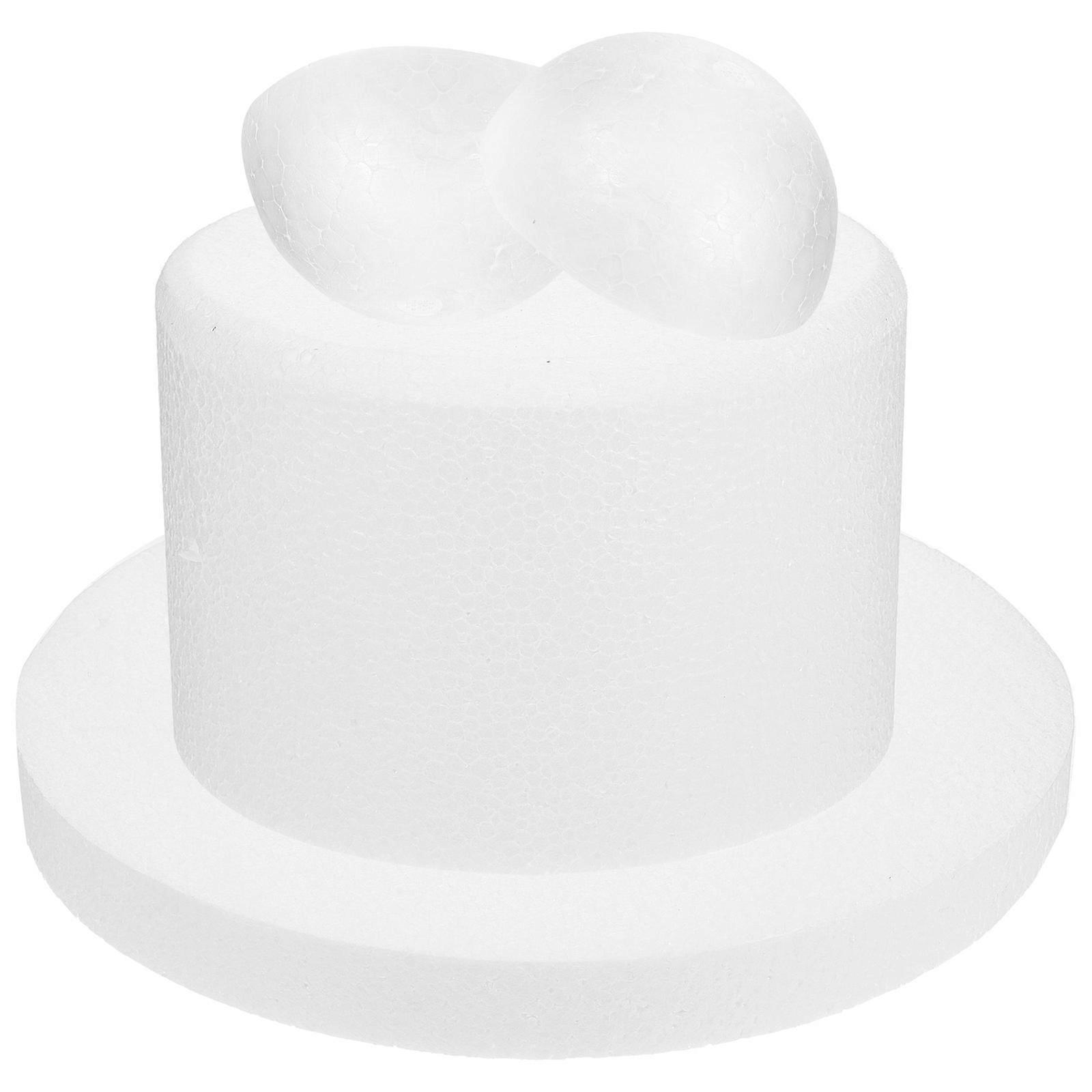 2Pcs Foam Cake Model for Cake Decoration Practice White Foam Dummy