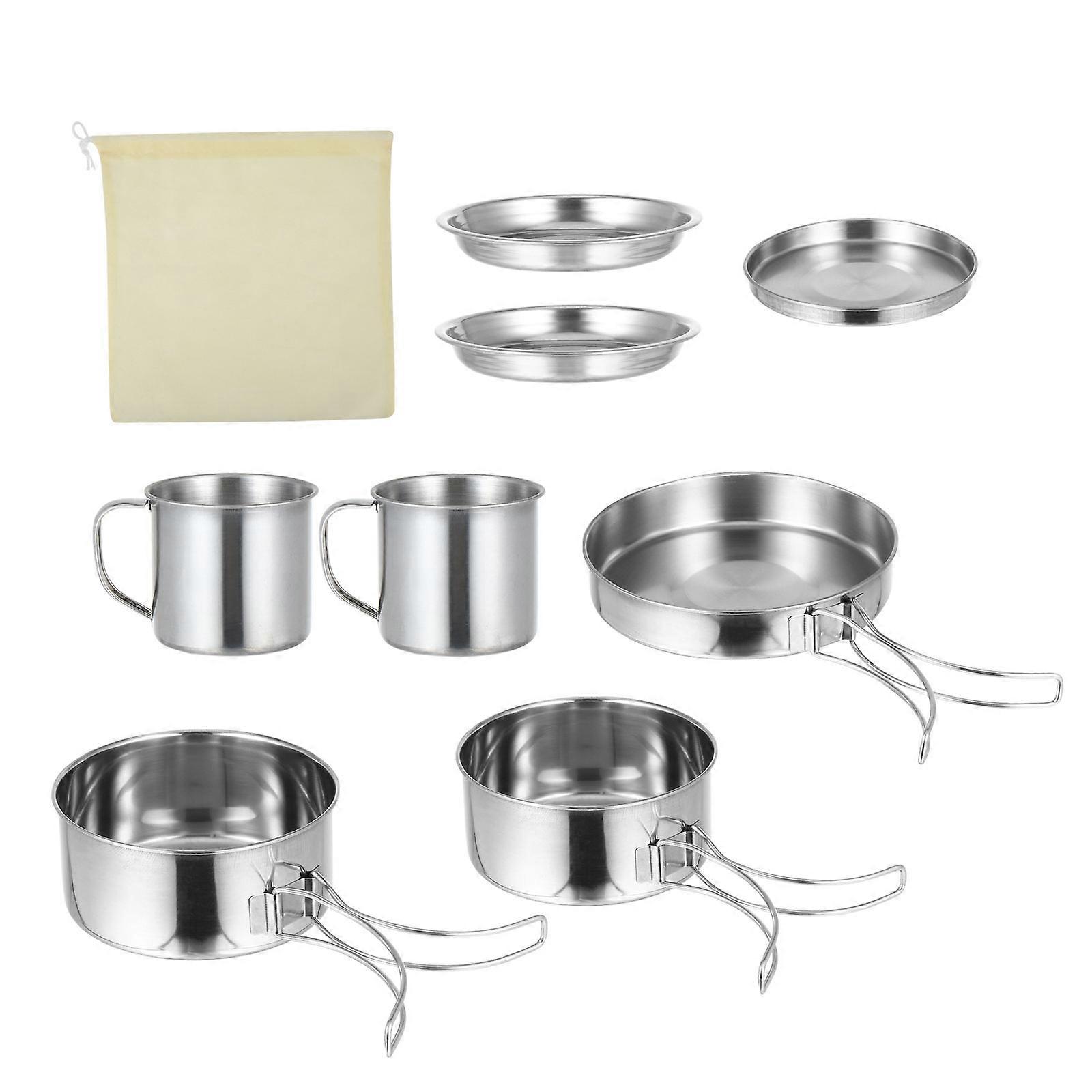 Camping Cooking Pots Stainless Steel for Backpacking 16Pcs Kit