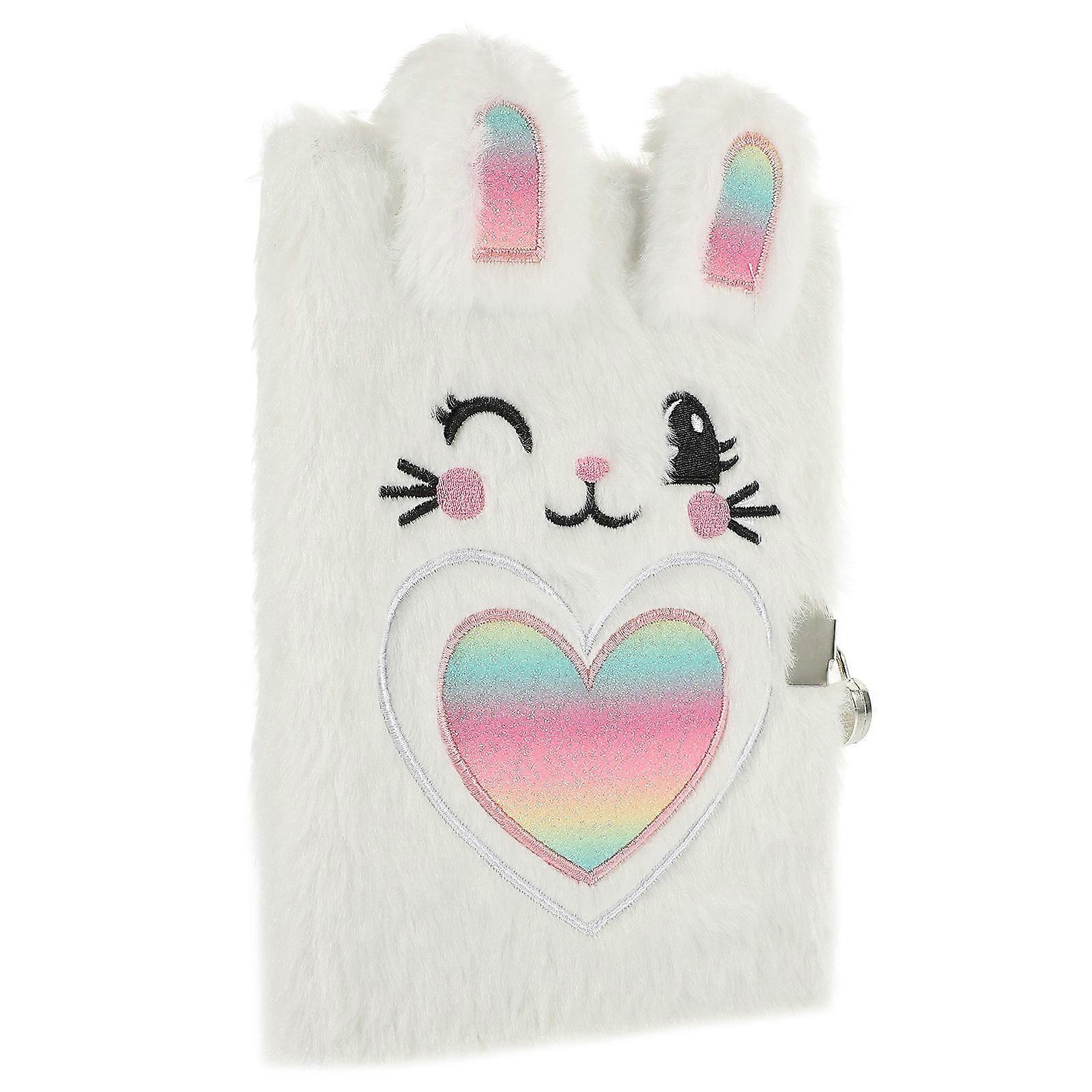 Cute Plush Rabbit Notepad 3Pcs Daily Use Diary Ideal For Girls And Unisex Rectangular Notebook