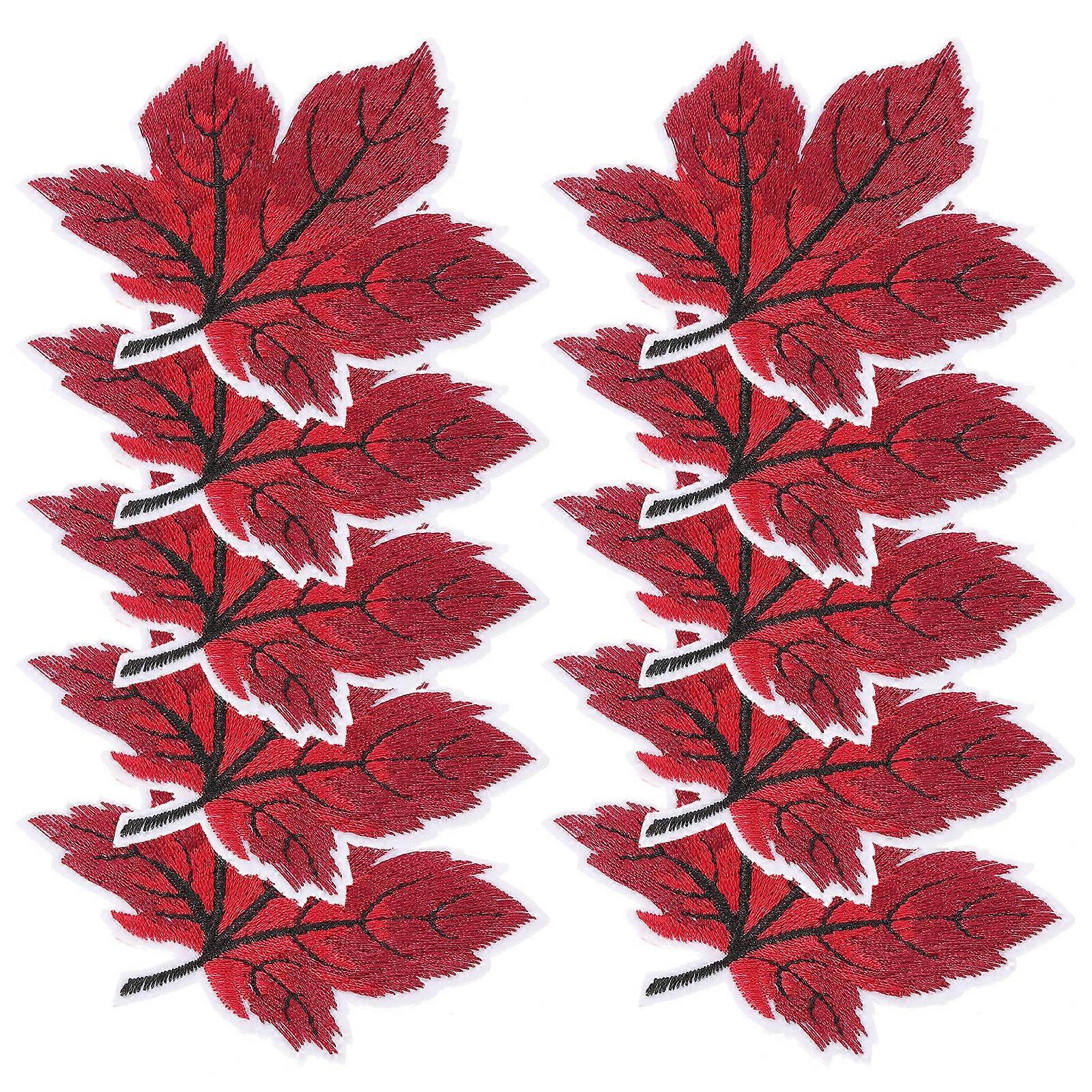40 Pcs Maple Leaf Iron On Patches Designed for Clothes Handicrafts and Backpack Decoration with Fabric Material