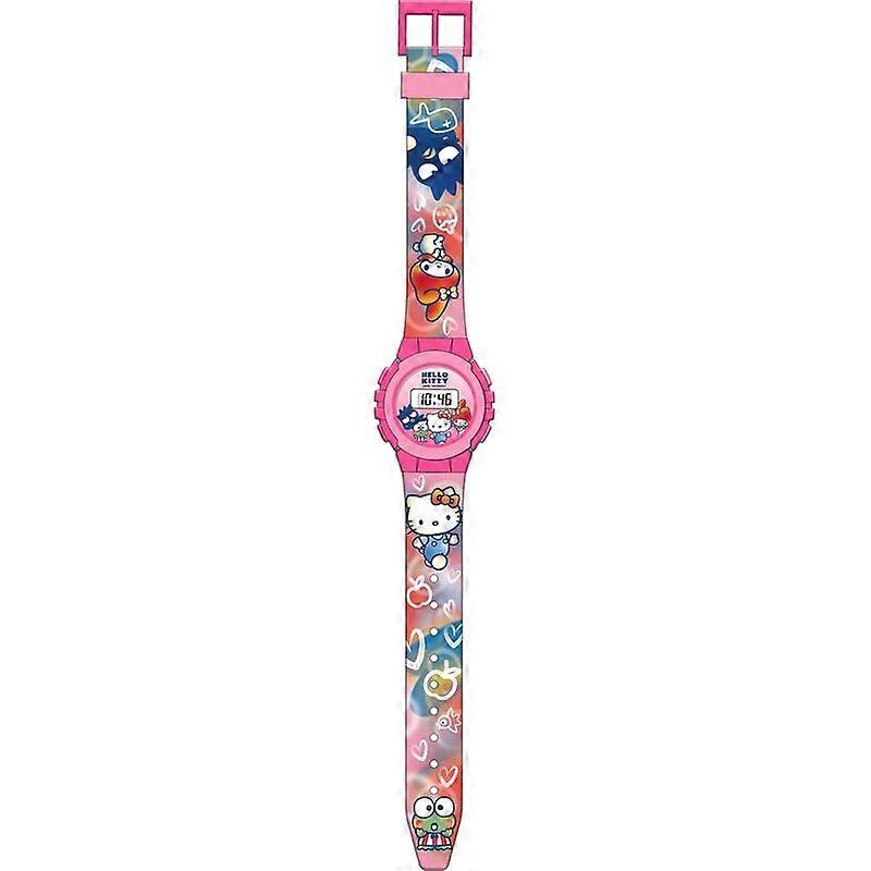 Digital watch with Hello Kitty design and adjustable strap