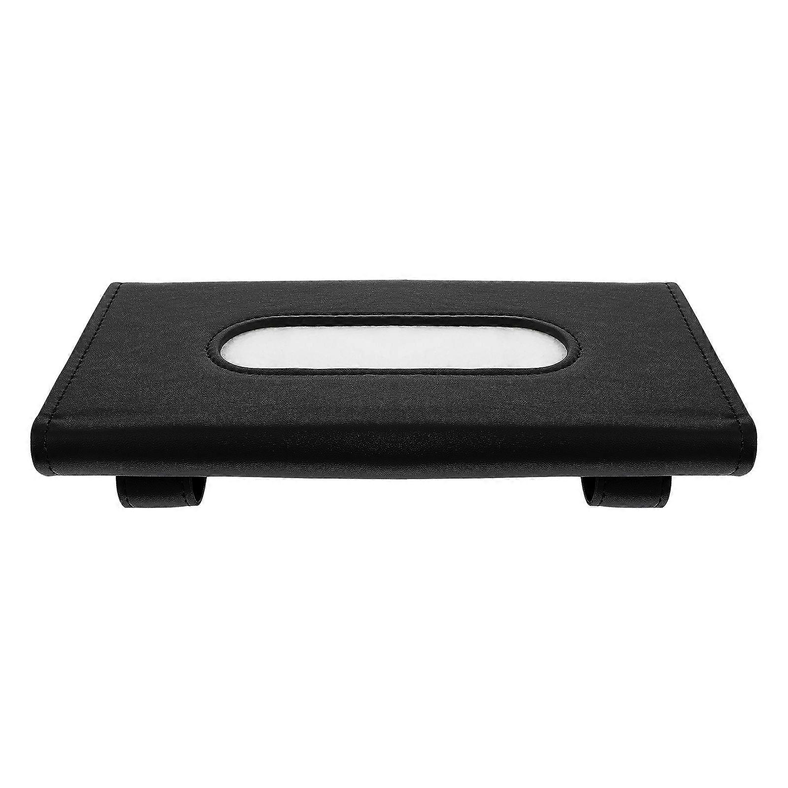 Tissue Box Holder Vehicle Tissue Case For Drivers Car Travel Black Simple 1Pack
