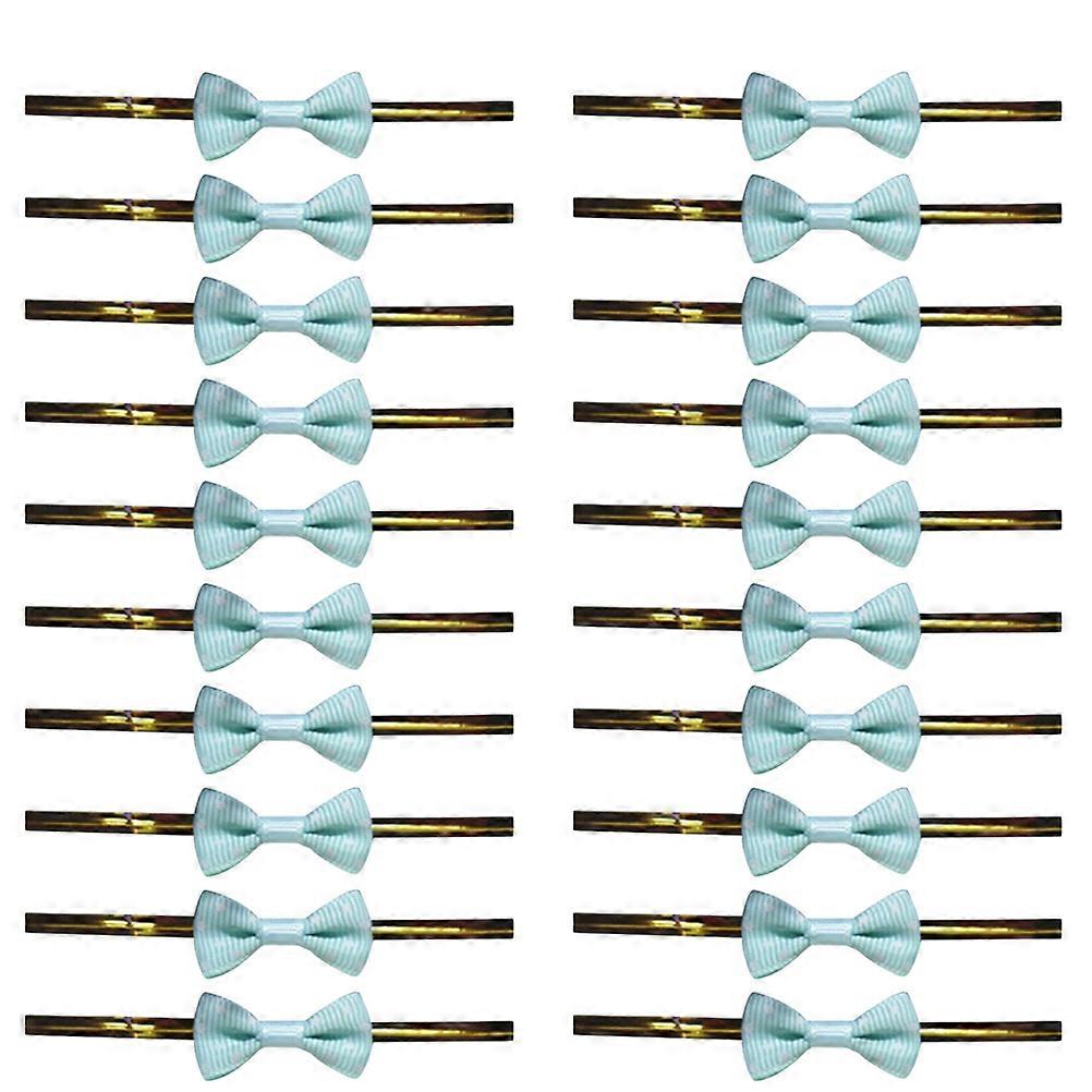 Candy Bag Packing Ribbon Tie Bow for Baking and Sealing 200Pcs Sky Blue