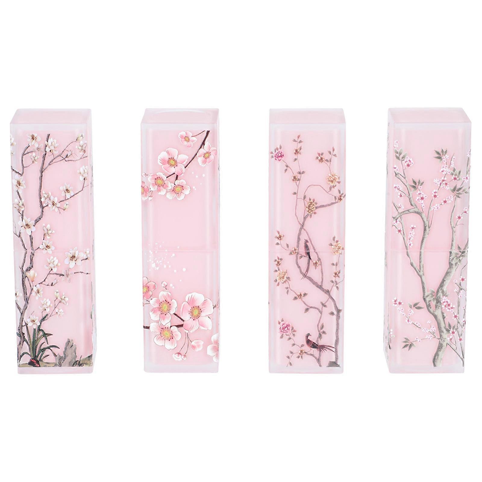 Chinese Style Lipstick Tube for Storage Use 4Pcs Refillable Plastic Containers