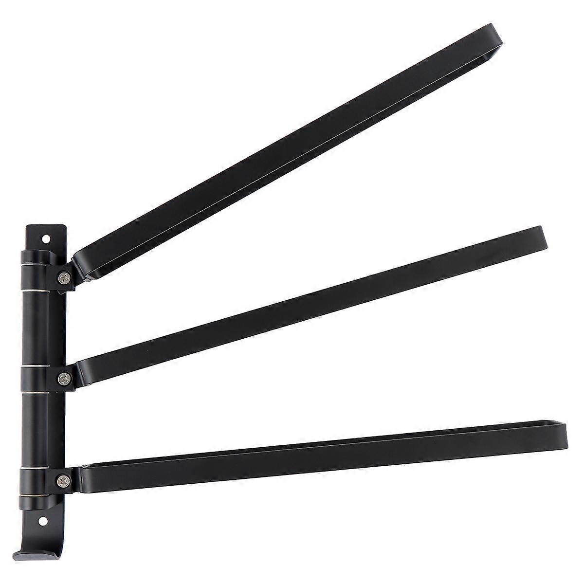 Rectangular Towel Rack Rotatable Wall Hanging Rack Black Bathroom Use 42X28CM Towel Storage 2Pcs