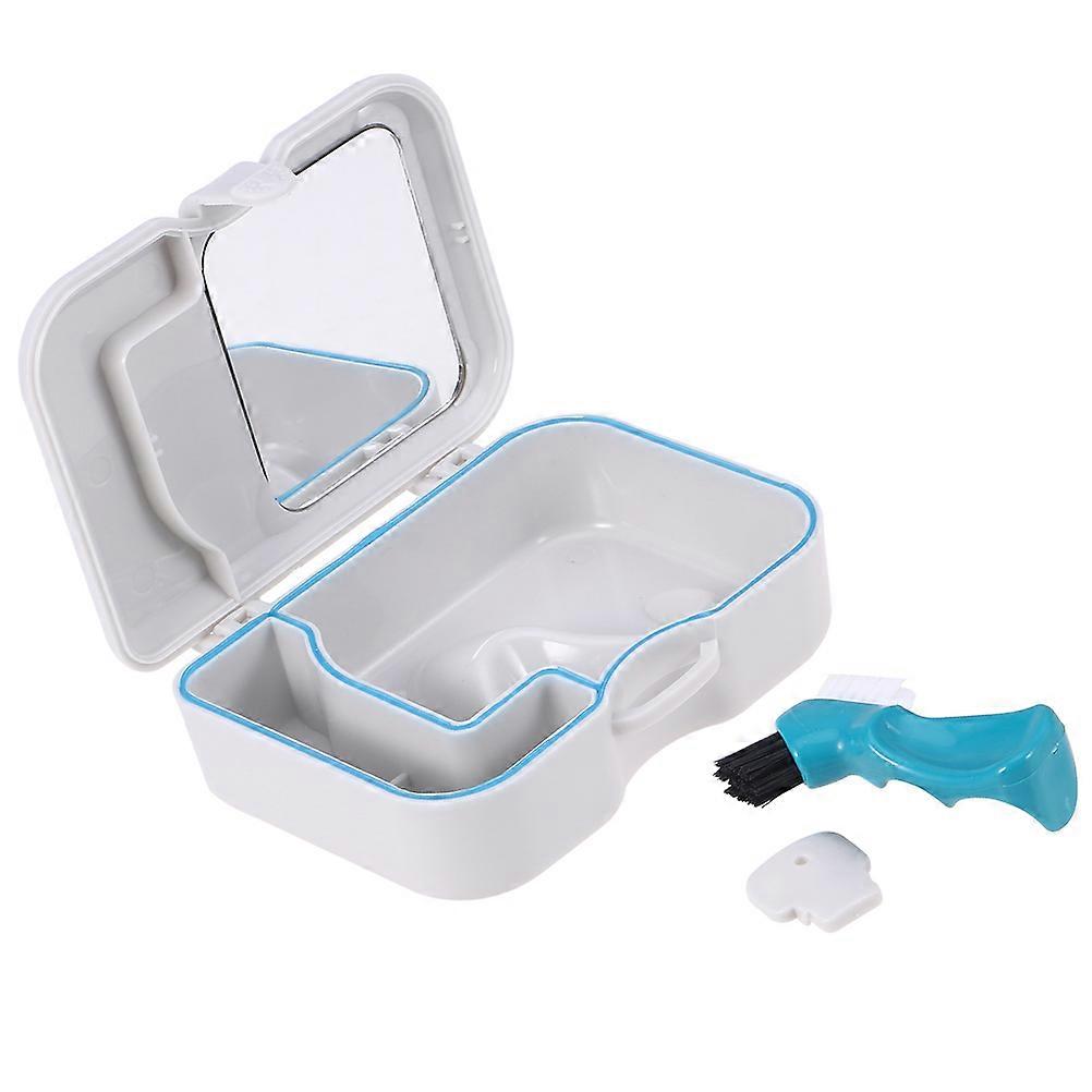 Denture Case Plastic Storage Box for Safe Denture Storage 2Pcs Portable