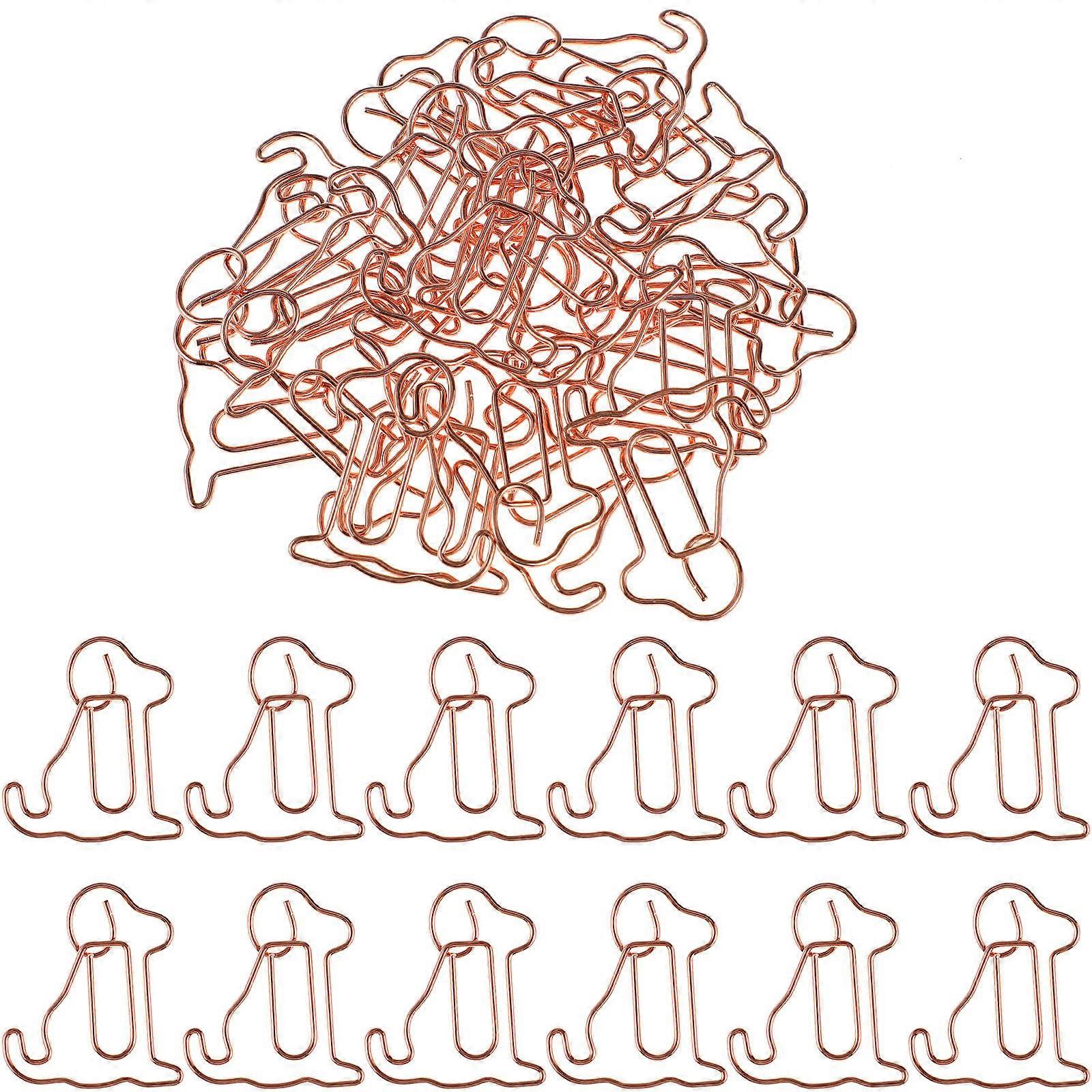 Metal Dog Shape Paper Clips Decorative Document Clips for 50Pcs