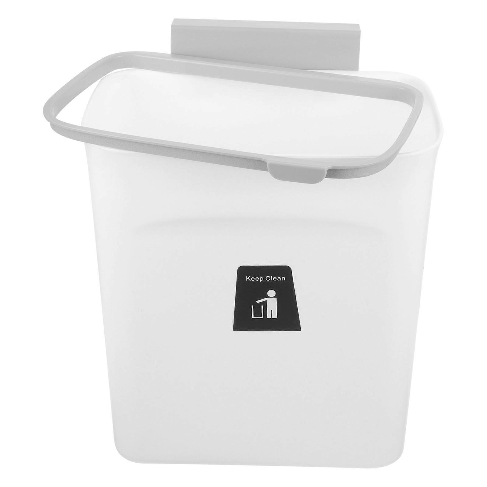 Wall-Mounted Trash Can Kitchen Waste Container Hanging Bin 2Pcs White