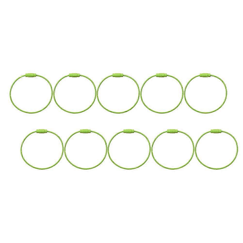 Light Green Wire Keychain Ring for Decoration 20Pcs Simple Metal Keychain