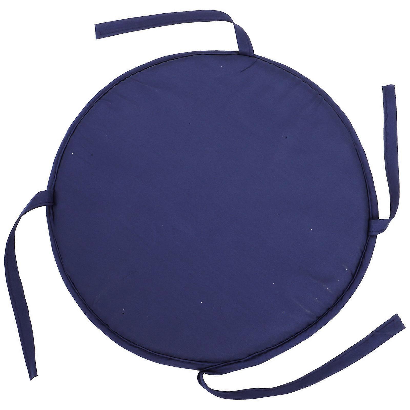 Sponge Seat Cushion Round Shape for Chairs Household 2Pcs Dark Blue
