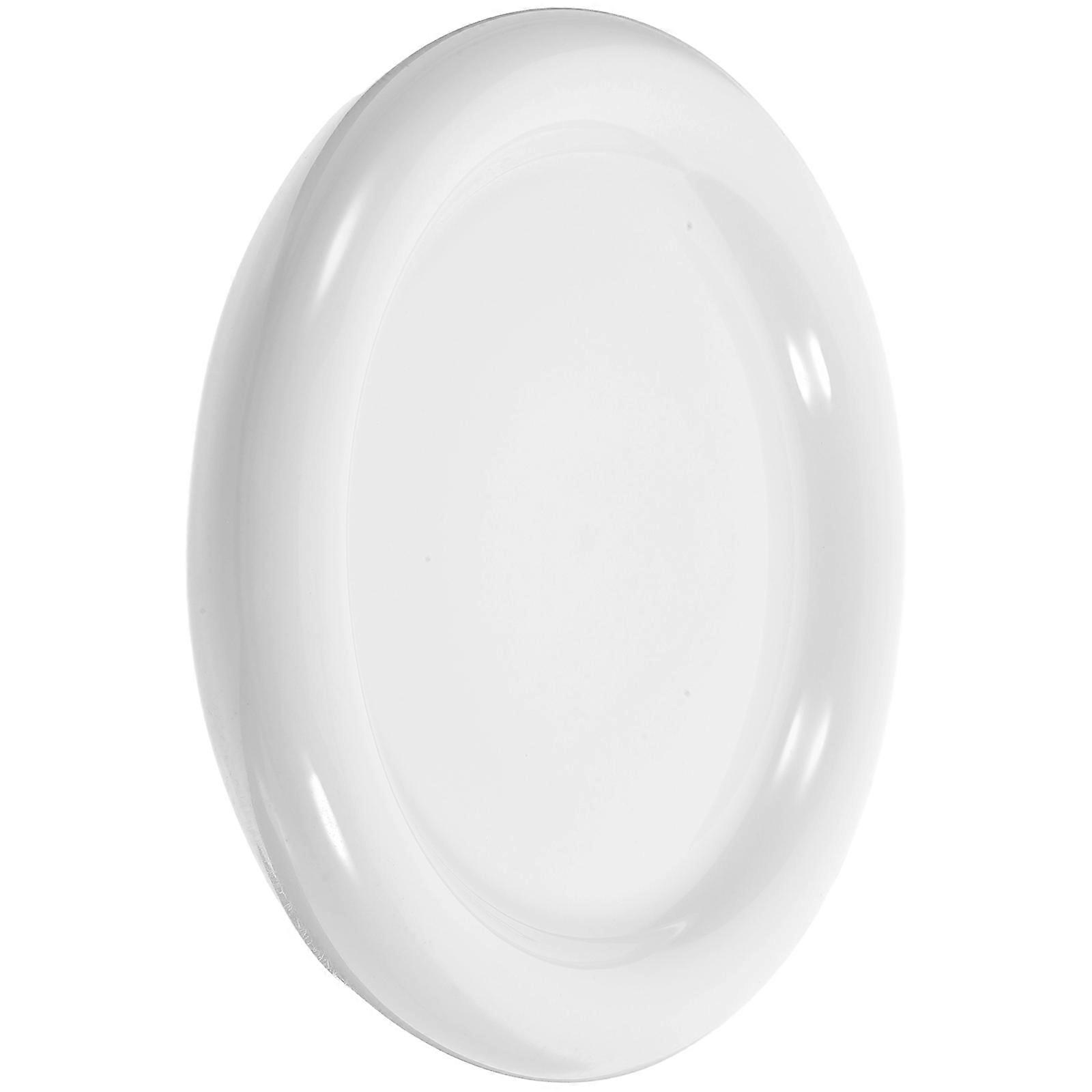 White Round Plate Ceramic Dish for Food Serving 2Pcs Dinnerware