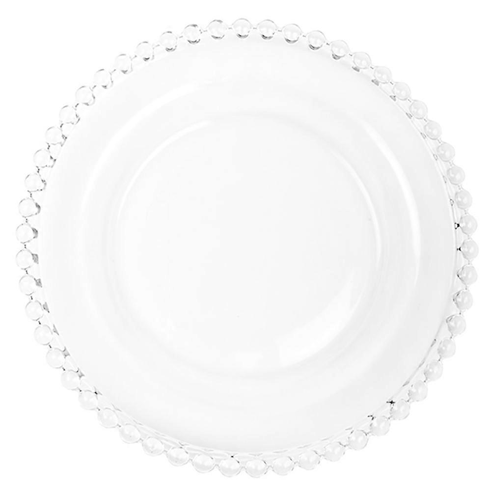 Assiette à fruits en verre, assiette à dessert décorative, texture posante, 8,1 × 8,1 × 1 po, 1 pièce