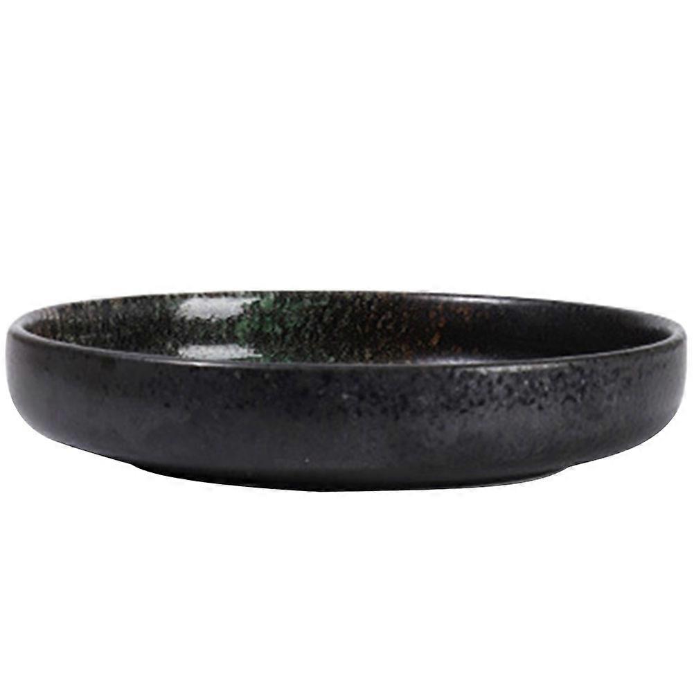 Black Ceramic Food Plate Serving Dish for 3Pcs Western Buffet Tray