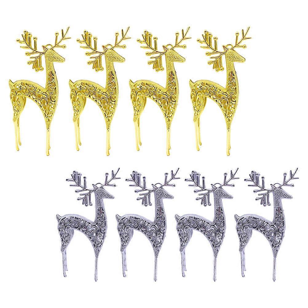 Décorations de Noël à suspendre pour les fêtes, 8 pendentifs en plastique en forme d'élan