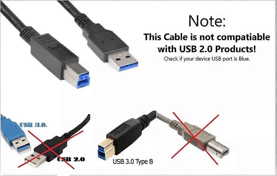 Compatible with Dell USB 3.0 Type A Male to Type B Male Cable Cord for Scanner Camera Printer