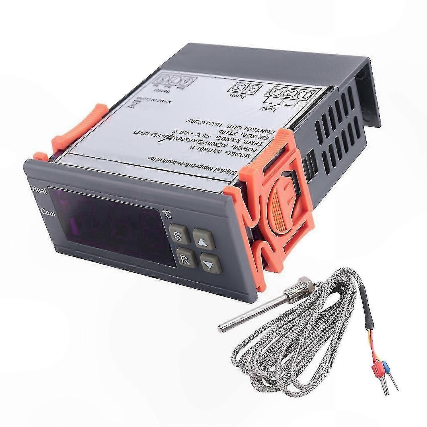 Programmable Thermostat with PT100 M8 Probe, -99 to 400 Degree Temperature Control, Embedded Digital Sensor for Thermocouple Applications