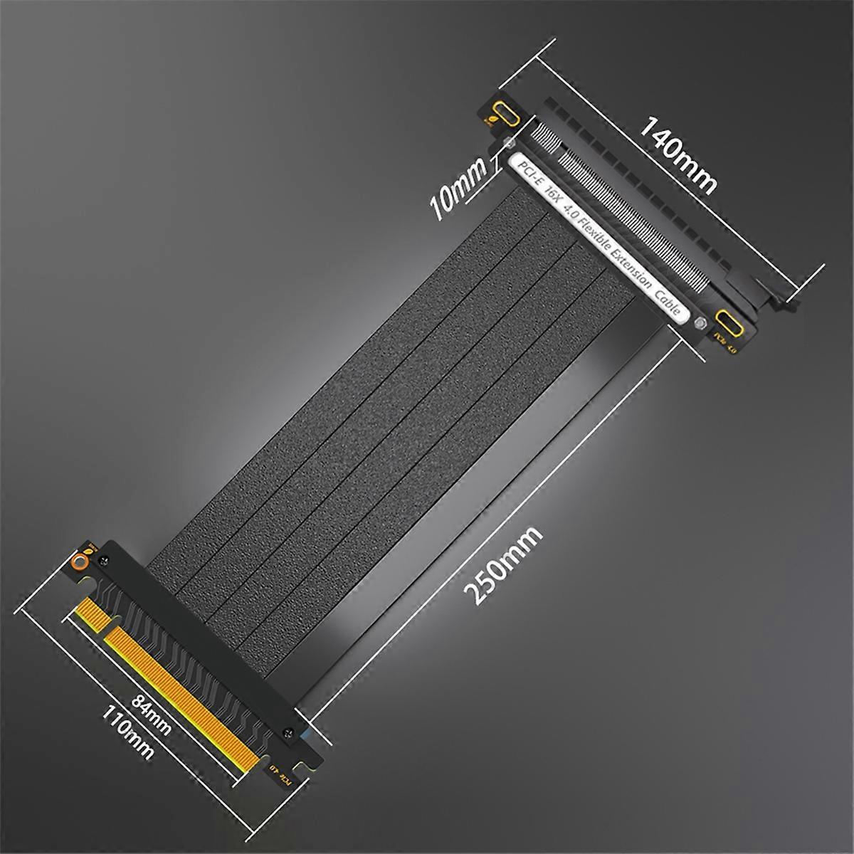 PCIE 4.0 16X Extension Cable High Speed GPU Riser Cable with PCI Express Port for GPU Extension Cable 30cm 180 Degree