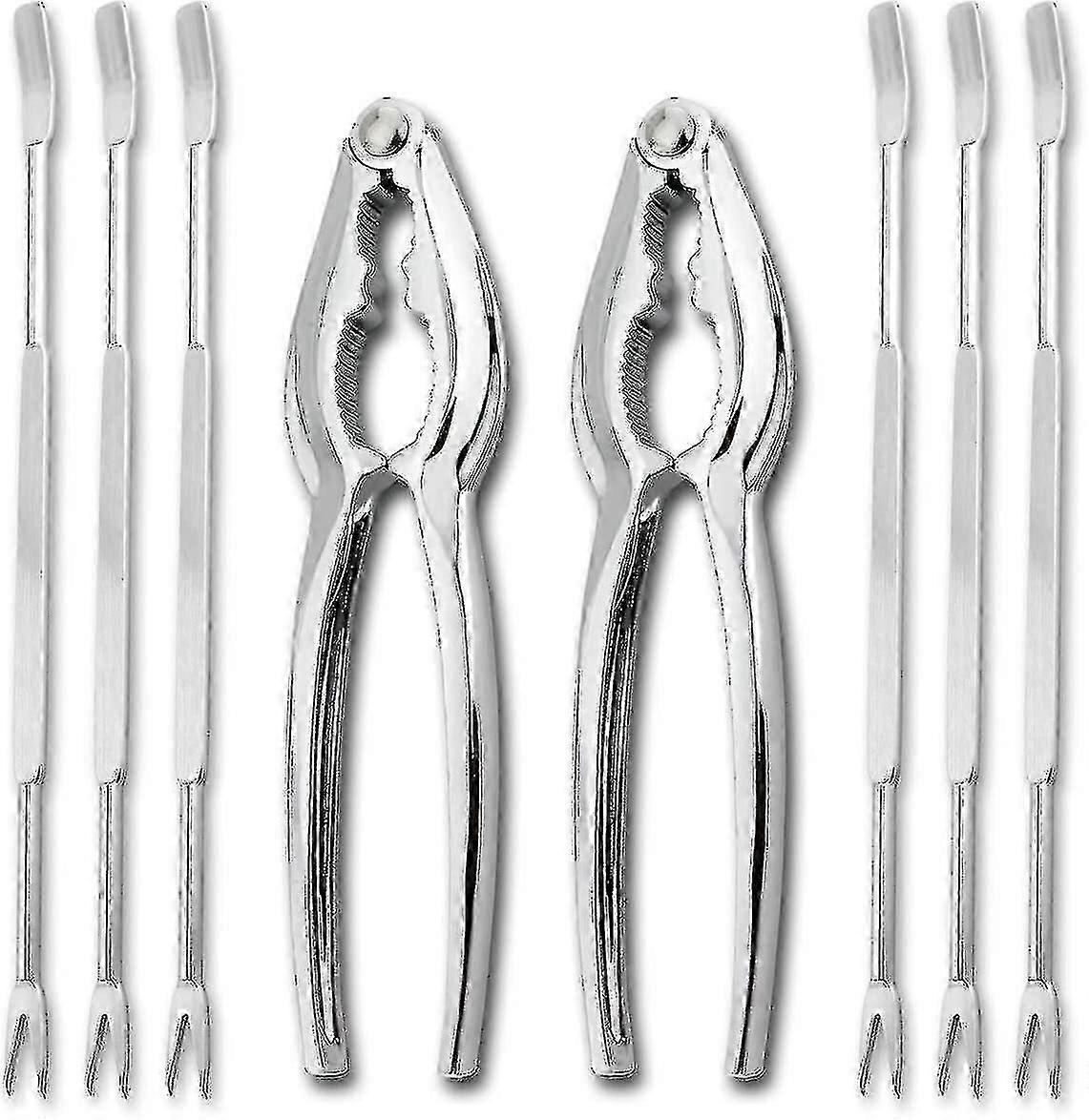 8-piece Seafood Tool Set With Fork And Pliers