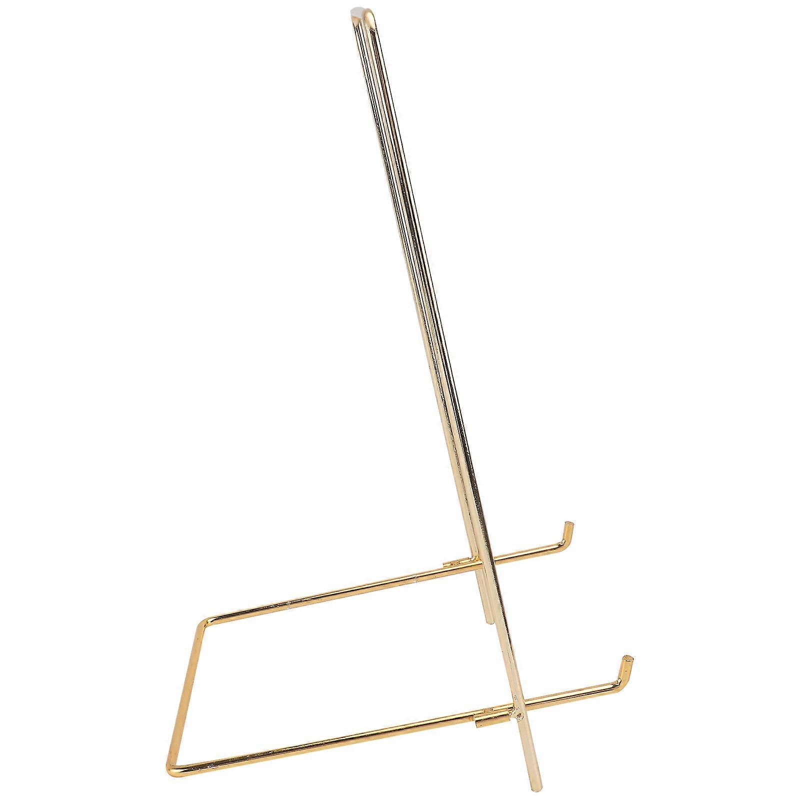 Photo Frame Stand Iron Square Display Holder Rack 2Pcs Golden