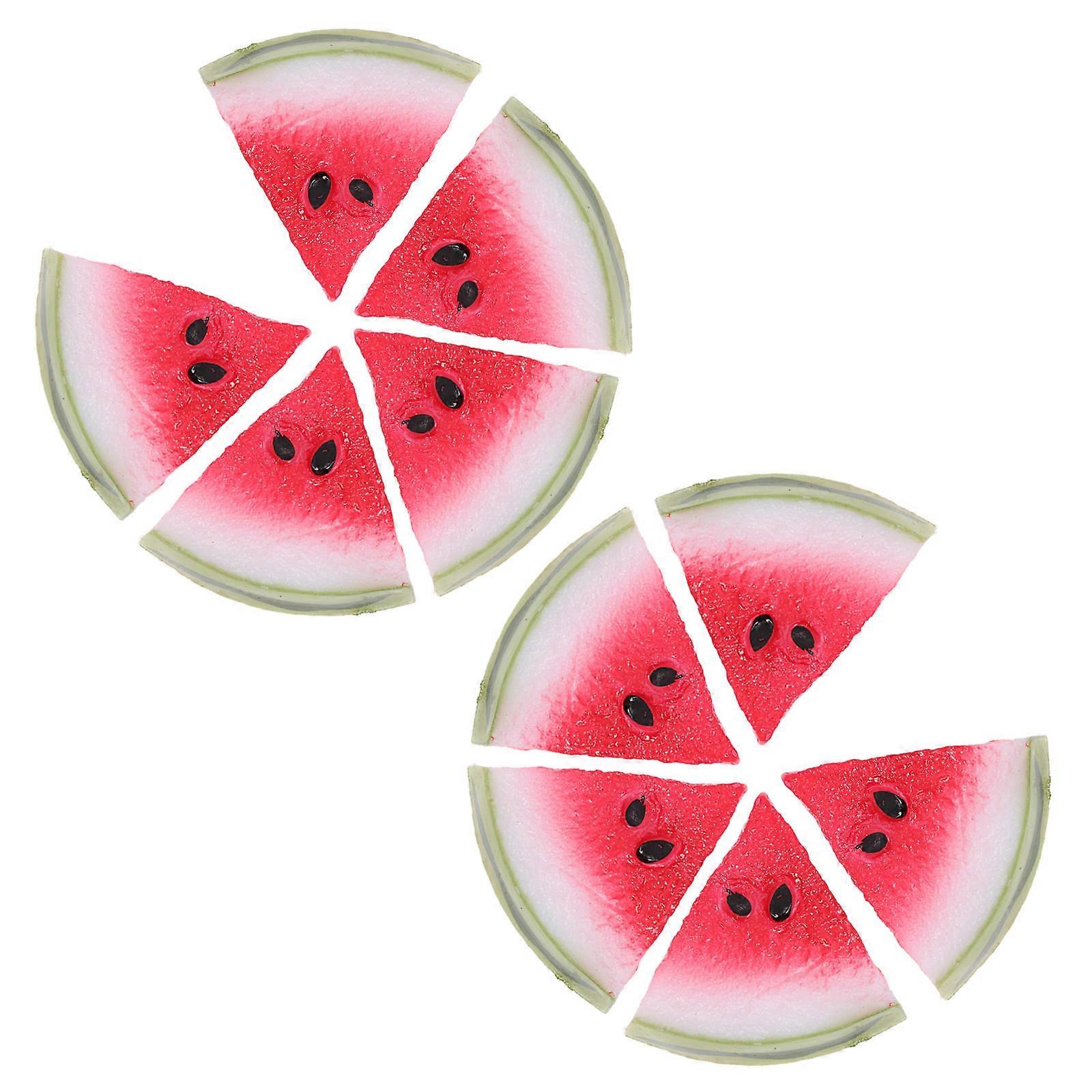 Watermelon Model Red PVC Simulated Prop 20Pcs for Creative Decoration