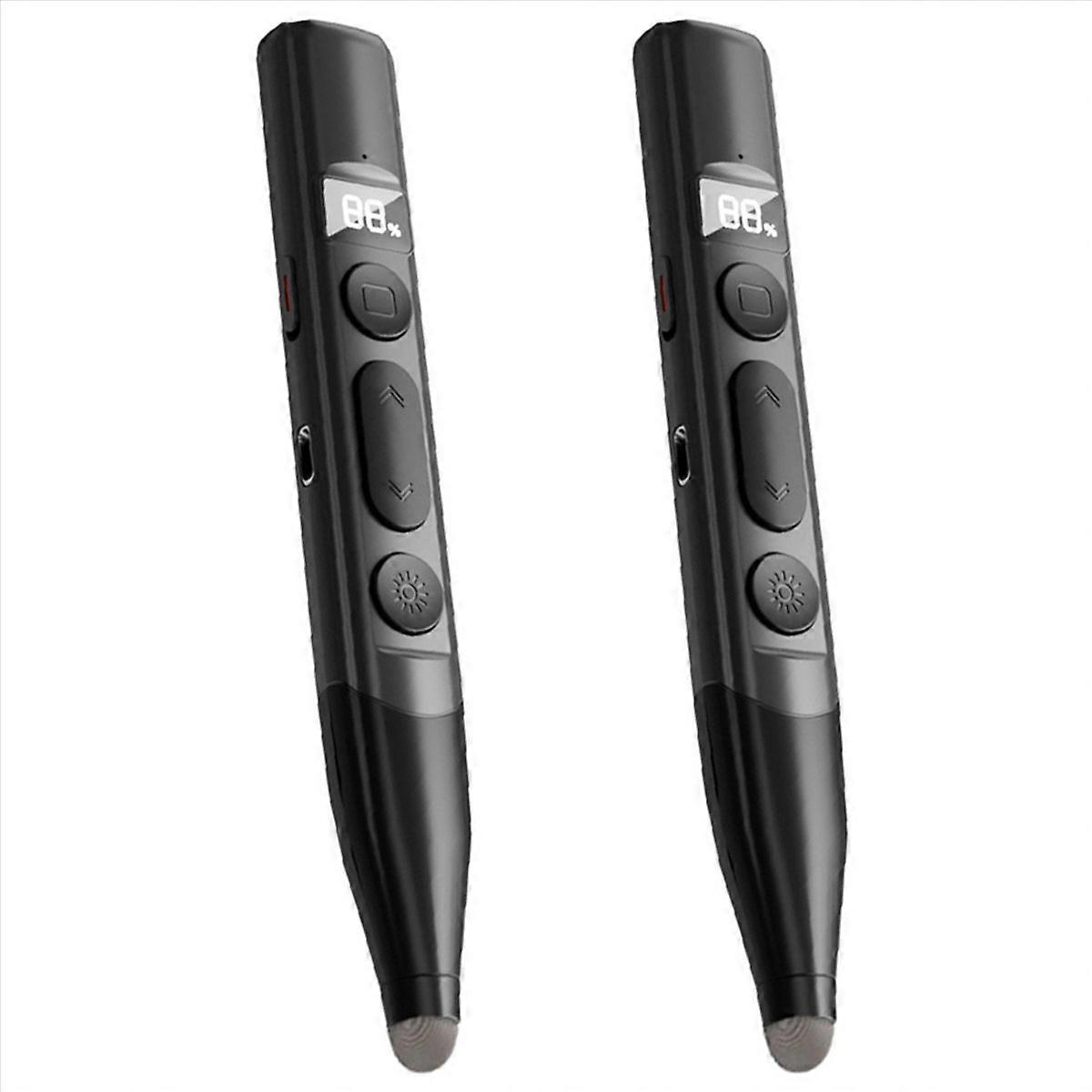 2X Rechargeable Wireless Presenter Battery Level Display Stylus Screen Touch PPT Pointer Pen for Tea