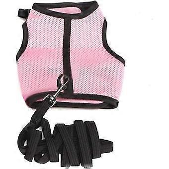 Mesh Rabbit Hamster Harness Leash With Snap Buckle For Ferret Guinea Pig Small Pet Red/pink/blue