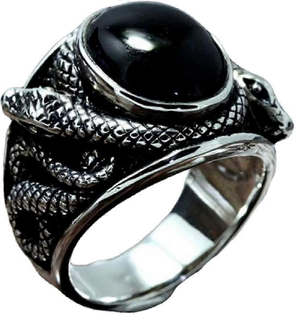 orm ring, reptil orm ring för män, nordisk viking orm ring orm smycken, keltisk orm ring svart pärla orm band ring punk kobra orm djur r