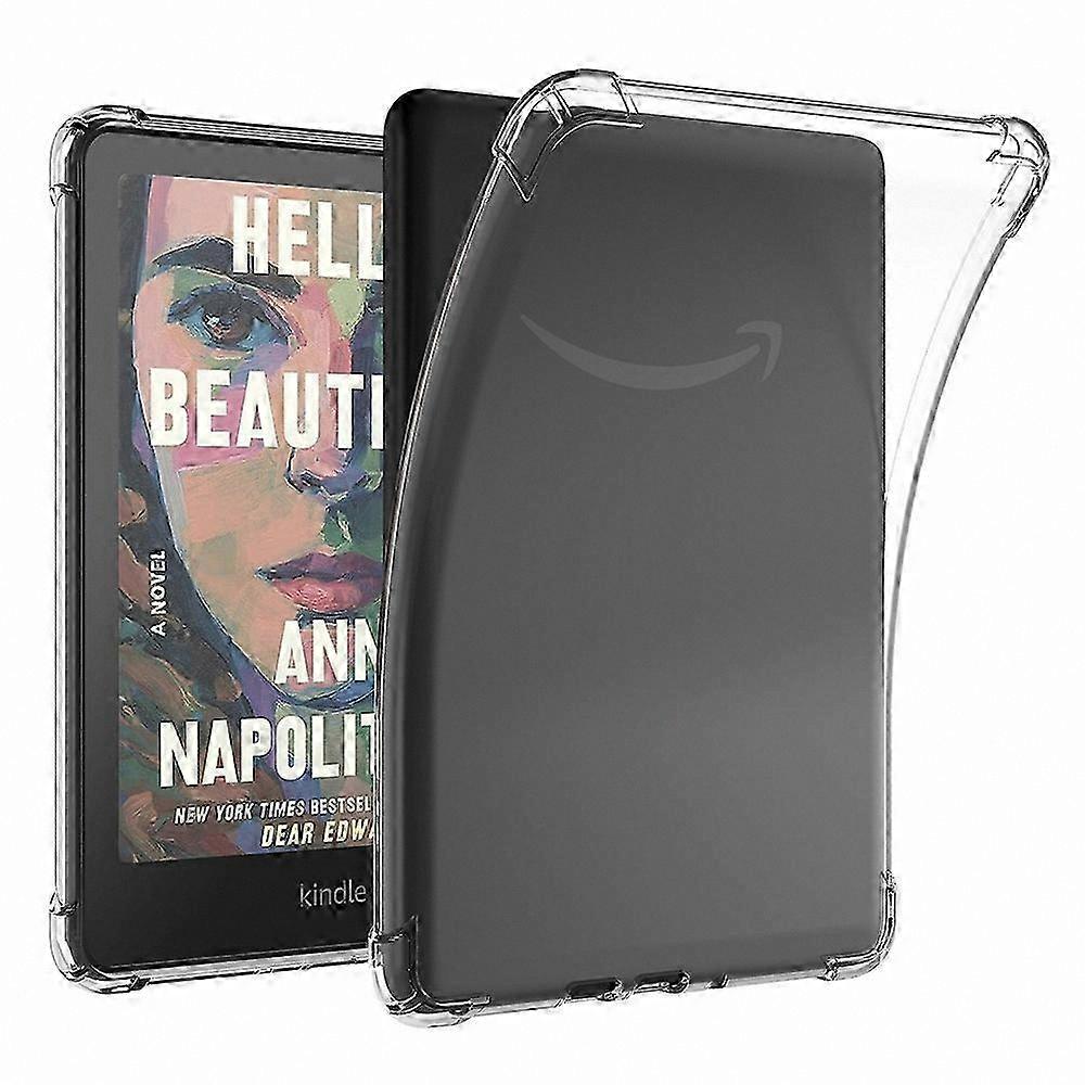 Clear TPU Shockproof Case for Kindle Paperwhite (2024), Four-Corner Protection E-Reader Cover