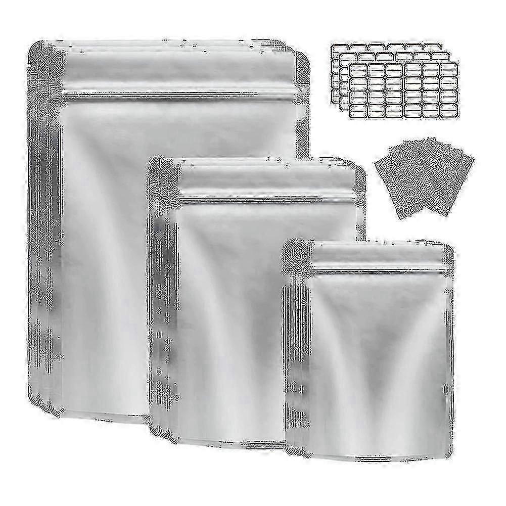 50 Pack Mylar Bag For Food Storage With Oxygen Absorber Resealable Grains Nuts-Good