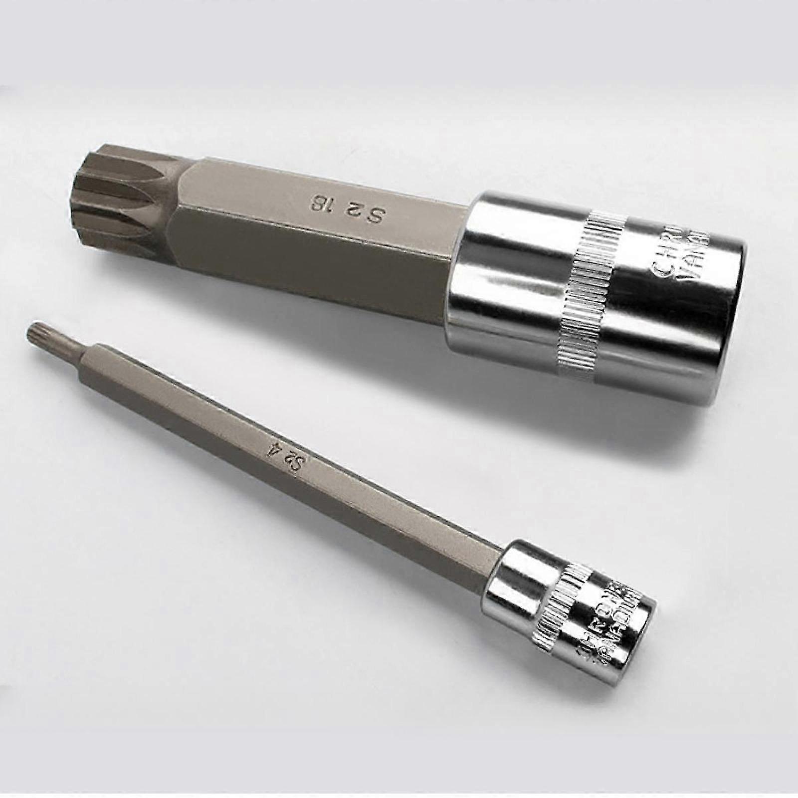 Generic Triple Square Spline Bit Socket Set for Vehicles Lawn Equipment 25-26