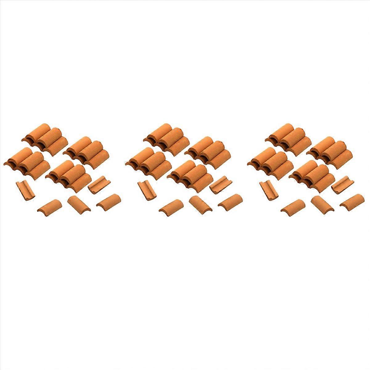 25Pcs Mini Red Roof Tiles Model Building Set DIY Fairy Garden ,B