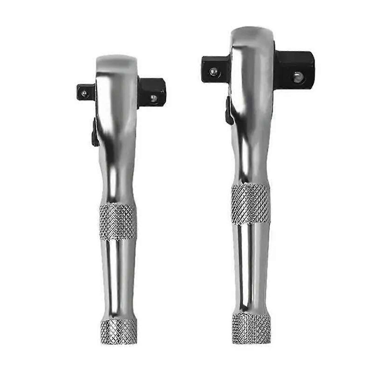 2 in 1 Mini Ratchet Wrench Tool Ratcheting Socket Double End Spanner Tools 1/2in & 3/8in and 1/4in & 3/8in 2pcs