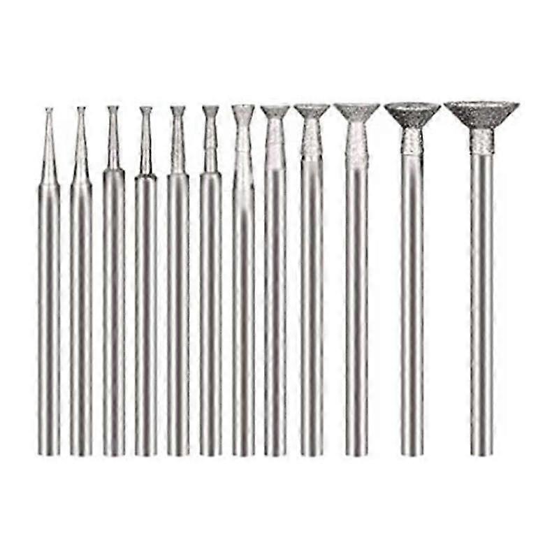 Bowl Shape Diamond Grinding Burr Fits for Rotary Tool Includes for Dremel with 2.35mm Shank (Pack of