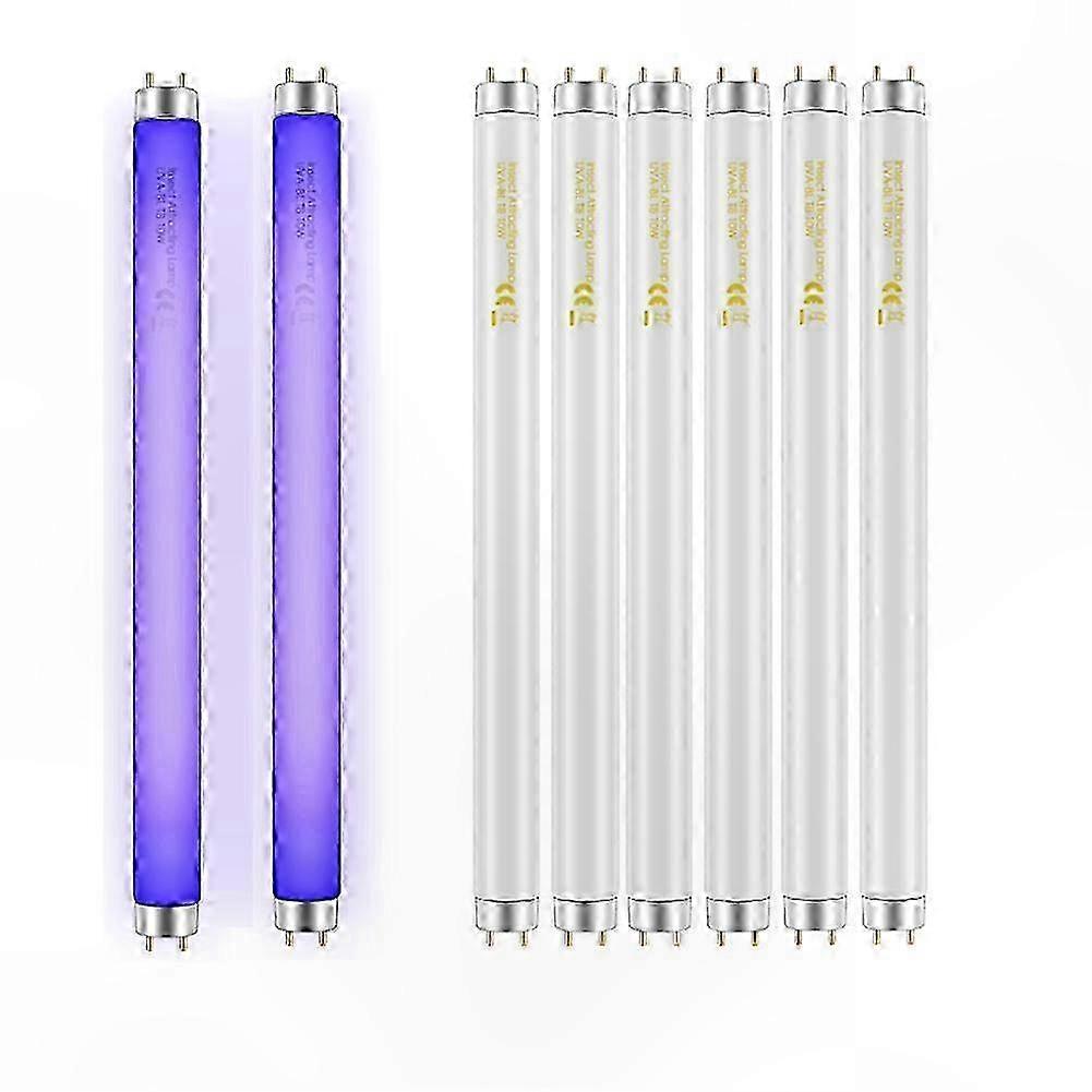 8-Pack 10W Bug Zapper Bulbs, T8 F10W 13" Replacement Tubes for Indoor 20W Insect Killers