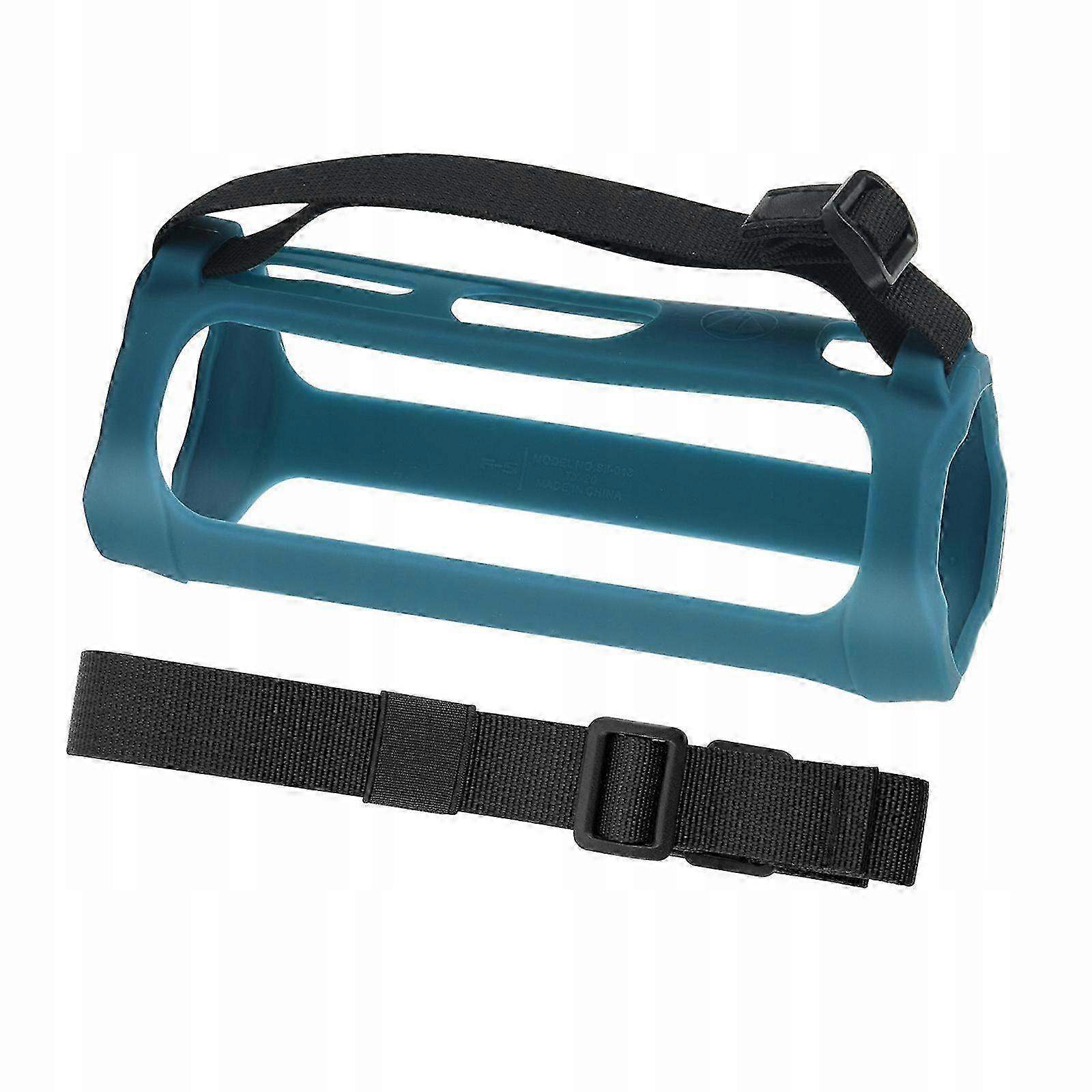 Portable Silicone Case Cover With Shoulder Strap Rubber Carrying Pouch Blue