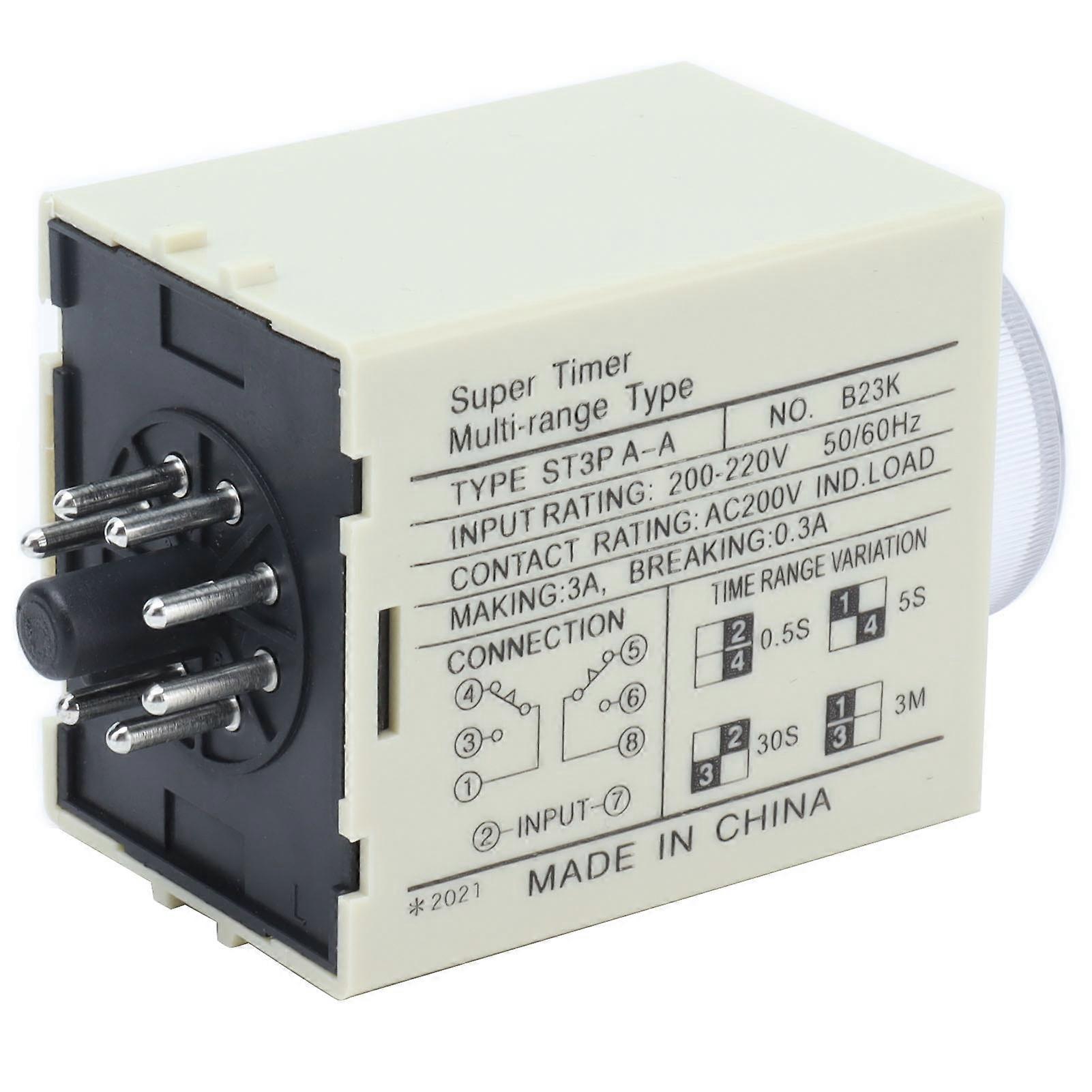 BERM Time Relay Adjustable Power On Timer Delay Accessory Replacement Part ST3PAA(AC220V )
