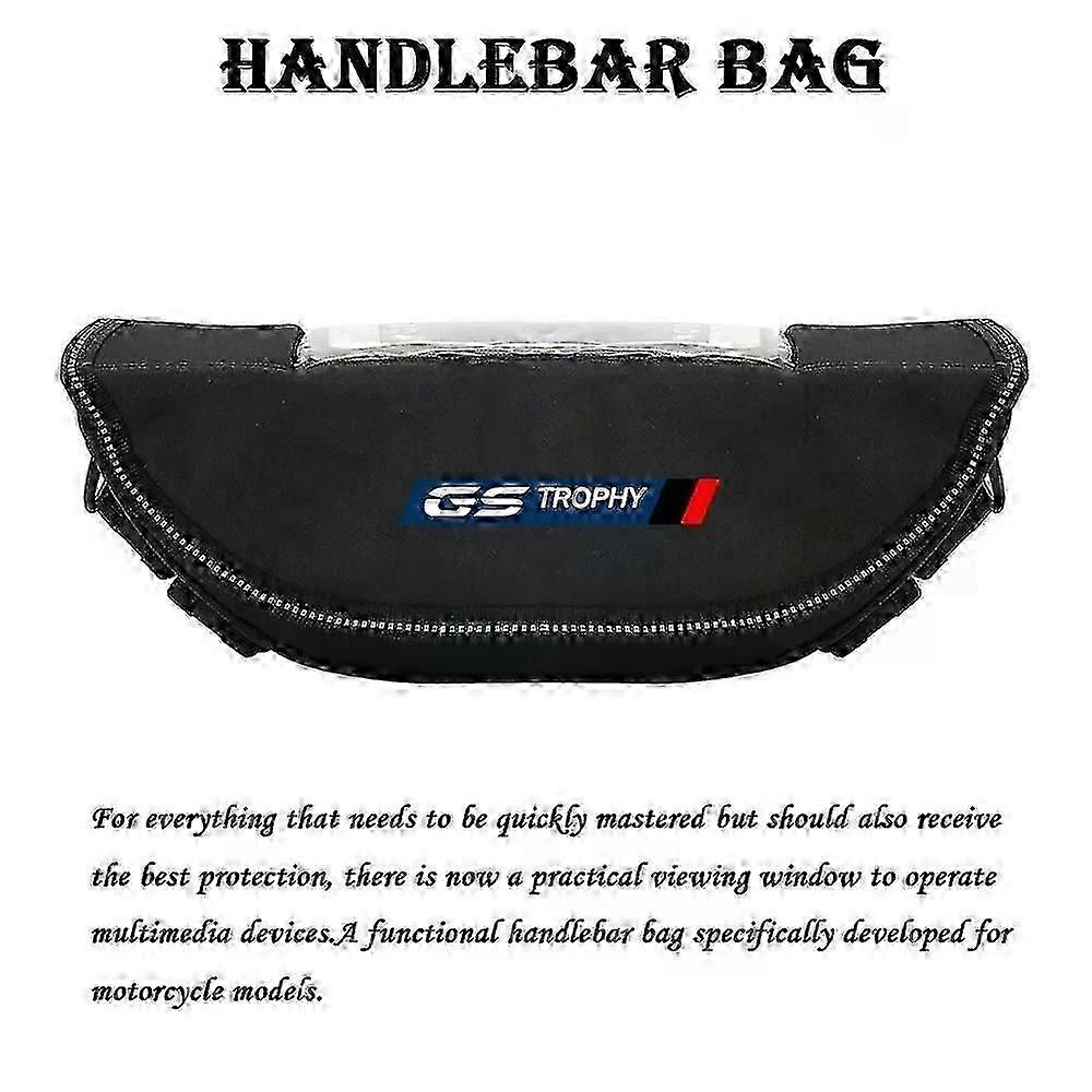 Bolsa de guidão impermeável e portátil para motocicleta, compatível com R1250 GS Trophy, R1200GS, F850GS, F750GS e F900XR, com GPS e suporte para celular.