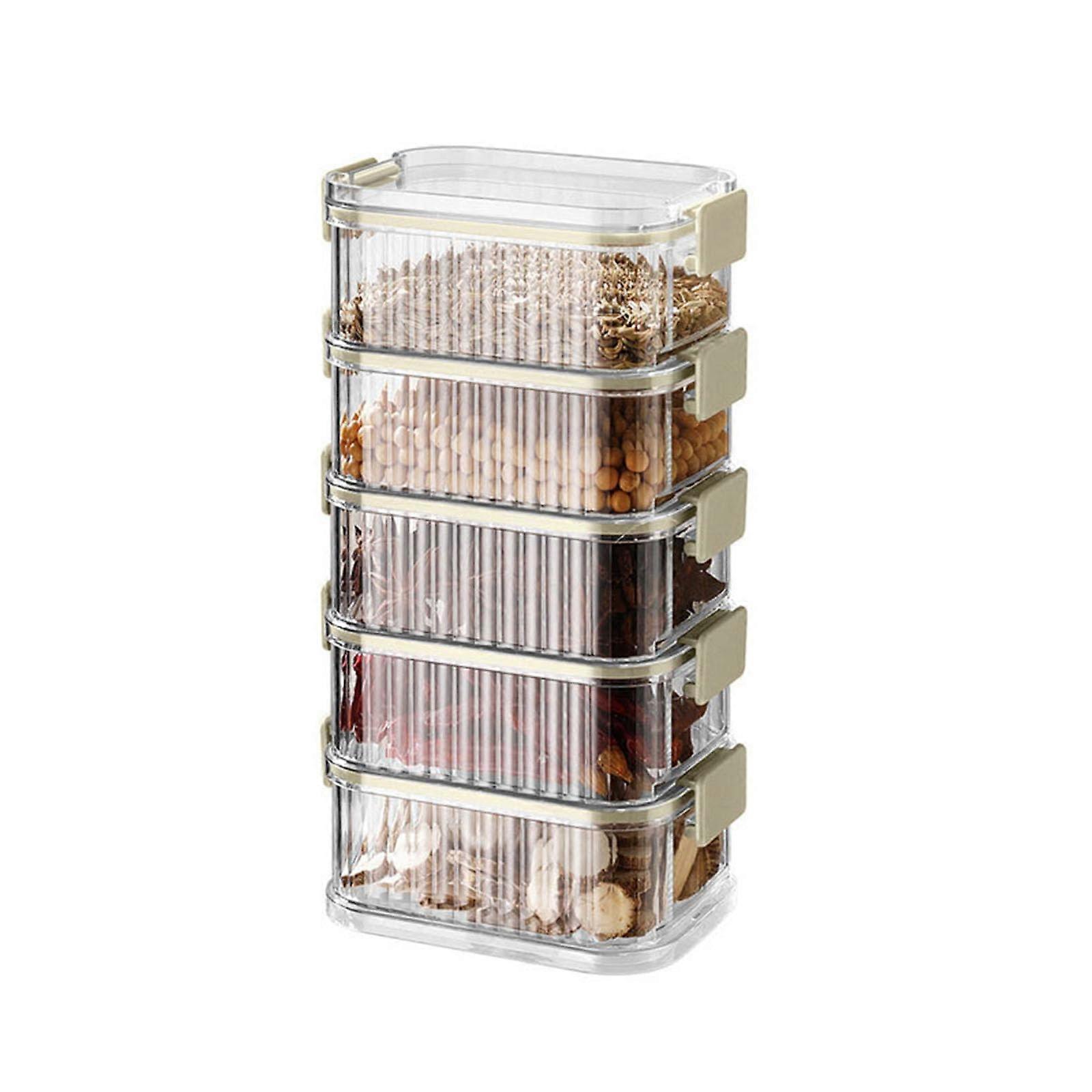 Stacking Spices Container Leakproof SpaceSaving Spice Organizer For Dry Ingredients Food Grade Dispenser 5Tier