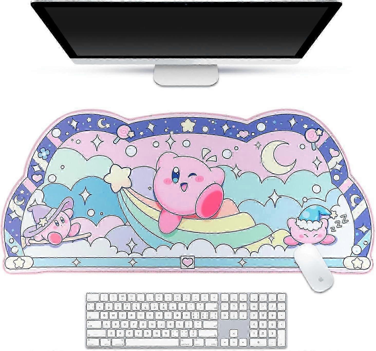 وسادة مكتب كيربي | لوحة مفاتيح أنمي لطيفة كاواي | وسادة ماوس كبيرة بنمط سوبر سماش ستار ألايز فورجوتن لاند