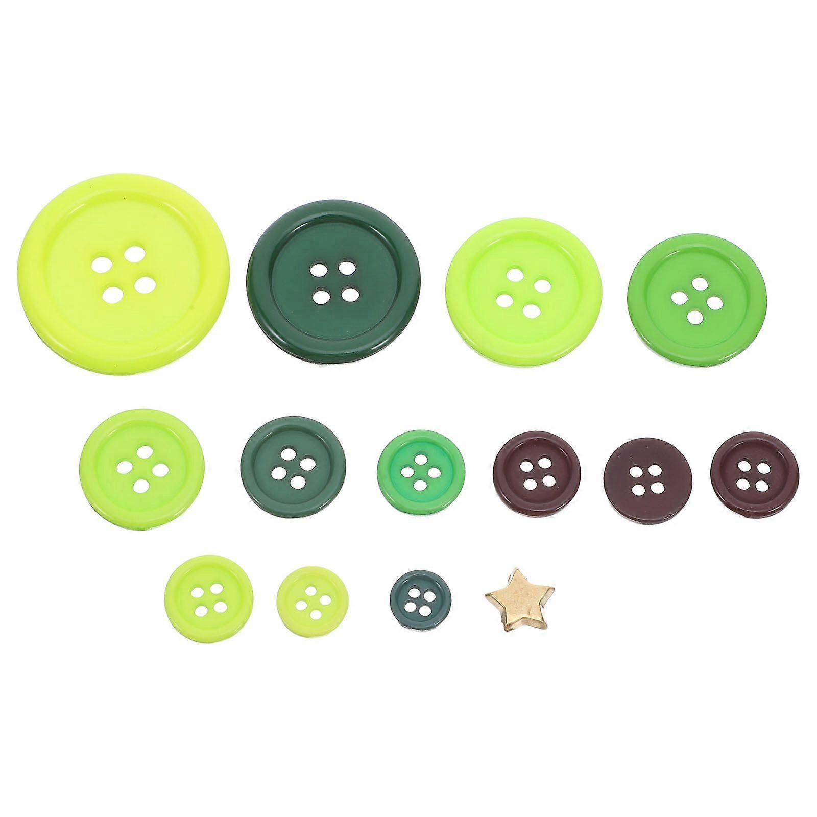 1 Set Button Christmas Tree - Diy Stacked Button Ornament Kit For Christmas Tree Decoration - Holiday Hanging Accessories Festive Craft For Family Par