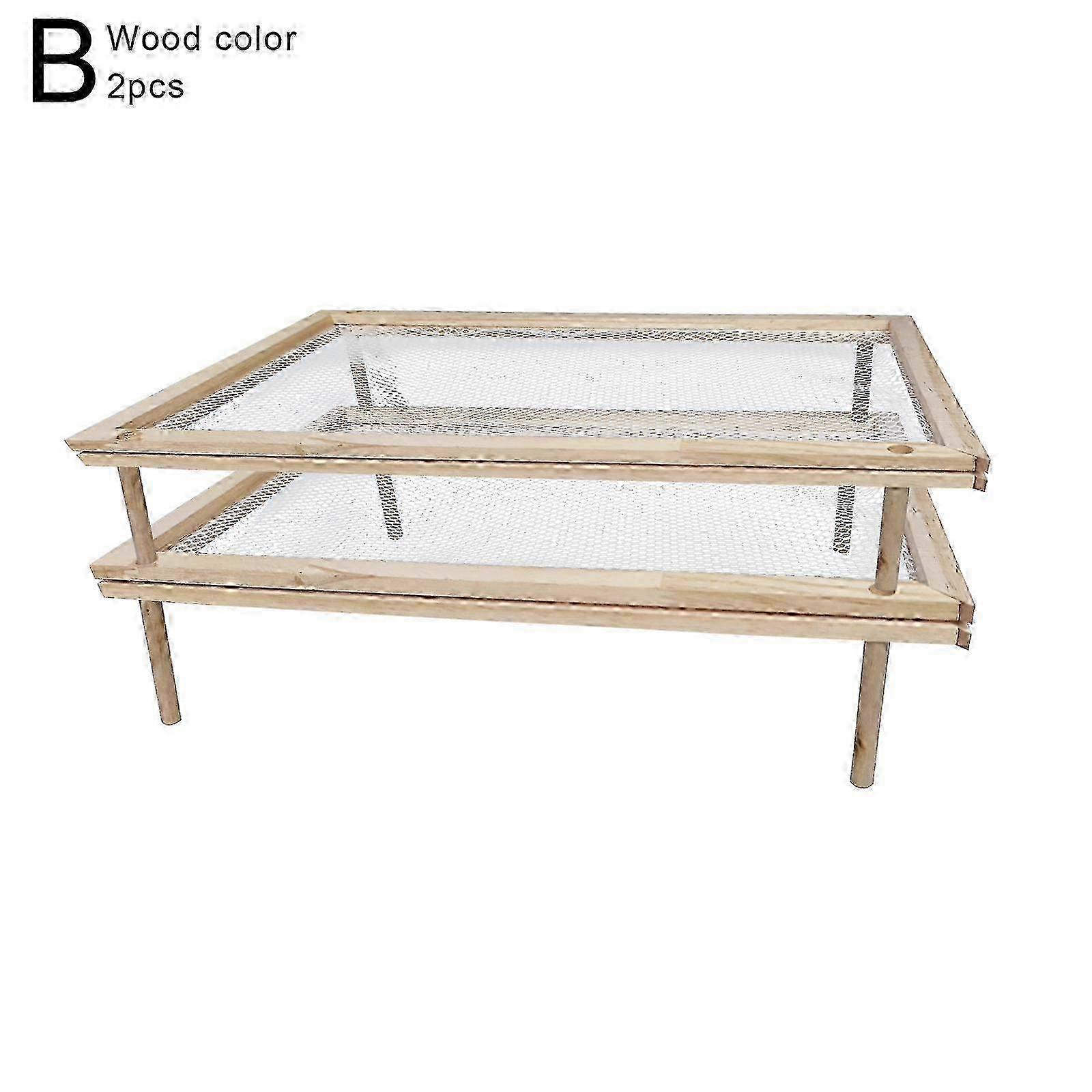 Double Layer (B)$Pasta Herb Drying Rack Drying Wooden Air Drying Rack