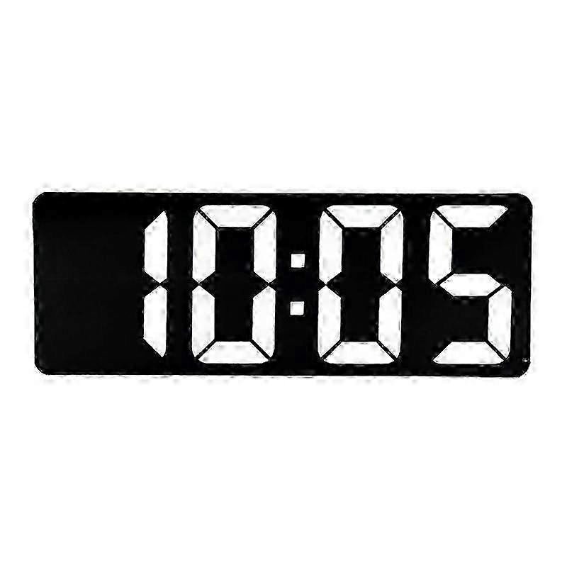 Digital Alarm Clock with Mirror Finish and Black Casing