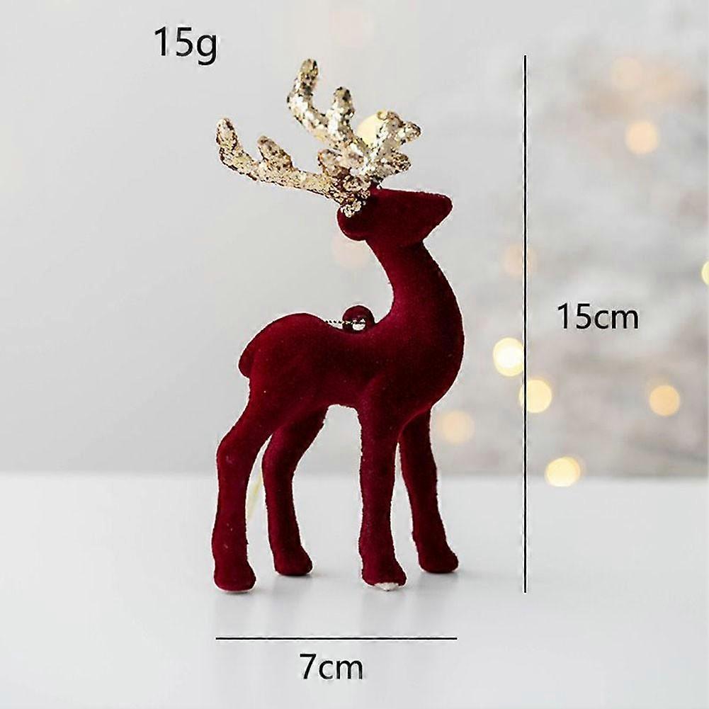 1pc Christmas Reindeer Simulation Deer Decoration Ornament For Xmas Tree Party