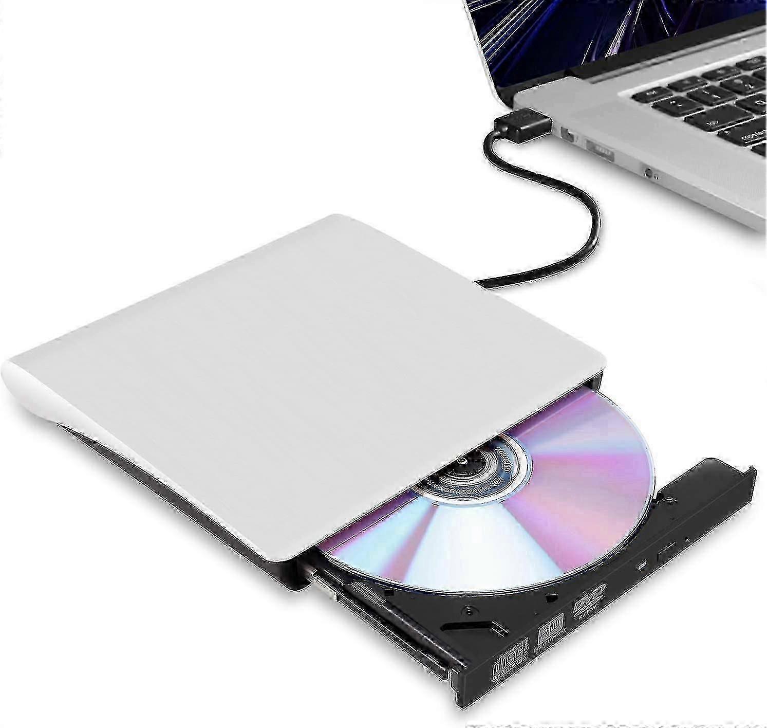 External Cd/dvd Drive For Laptop, Usb -slim Portable Burner Writer Compatible With Mac Macbook Pro/air Imac Desktop Windows 7/8/10/xp