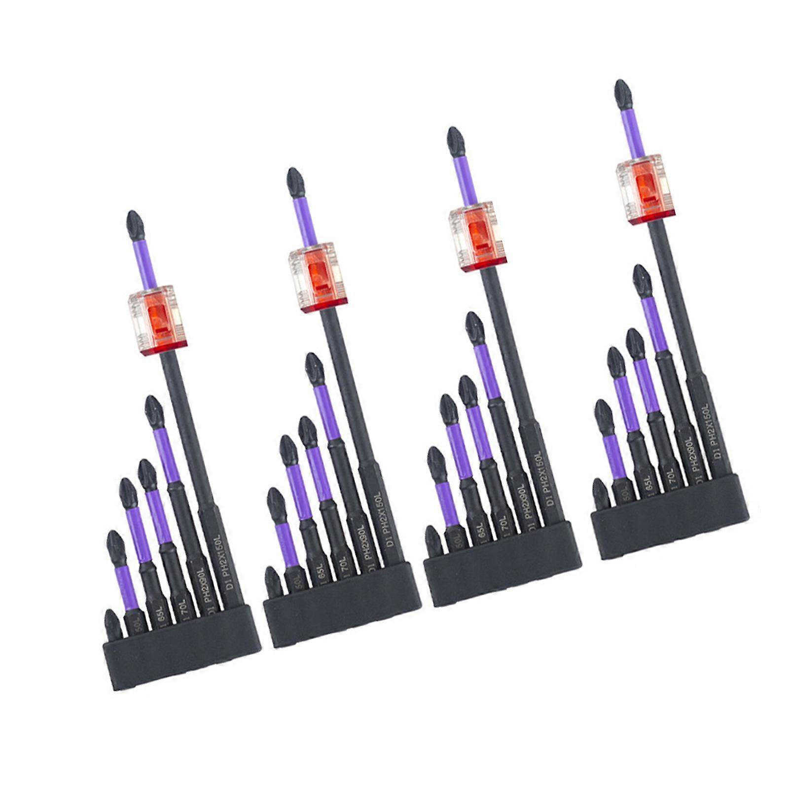 Impact Bit Set Magnetic High Strength Wear Resistant Screwdriver Bit for Heavy Duty Tasks with Enhanceds Screw Retentions  Red.