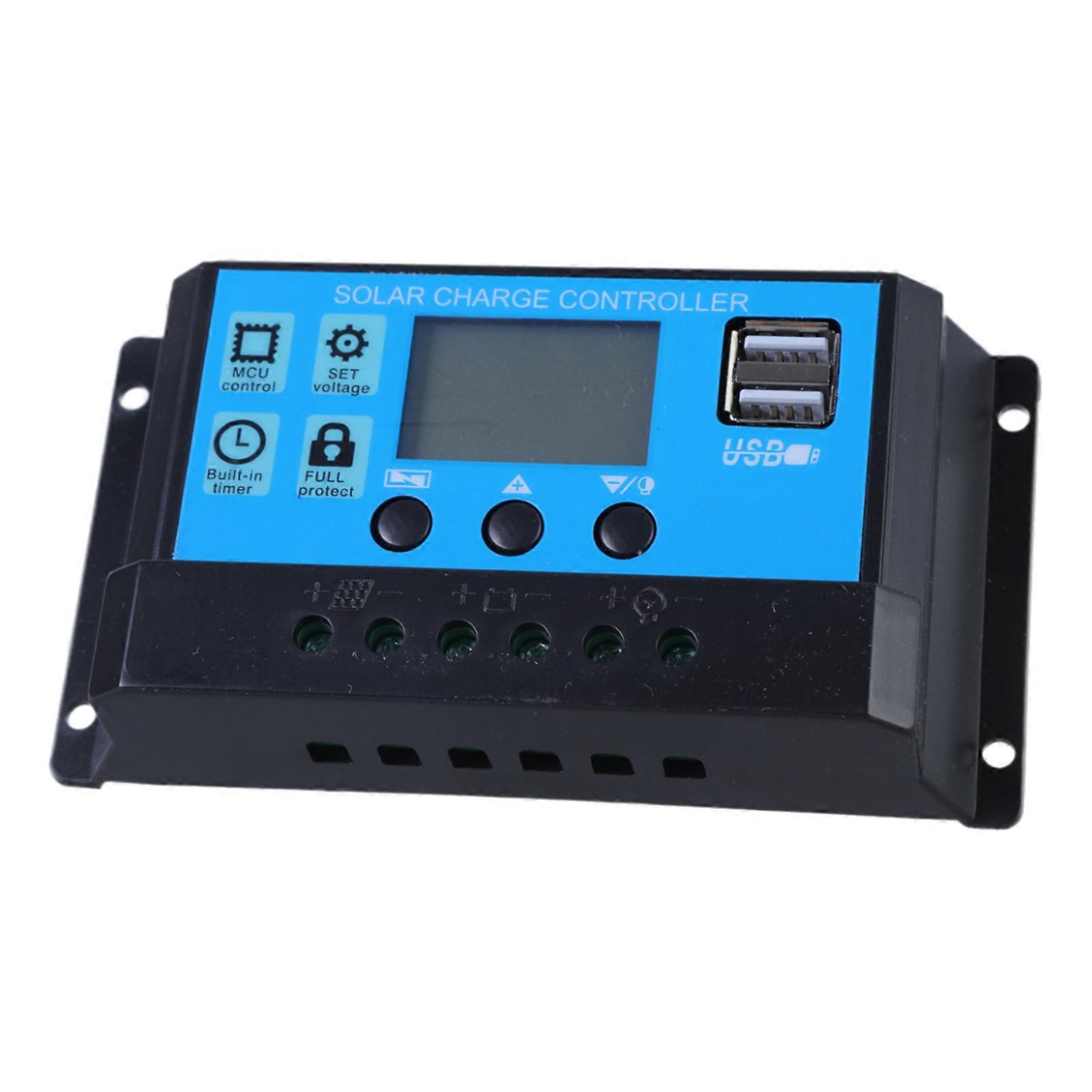 Auto Solar Panel Charge Regulator 12V 24V Double USB Port for Electronic Device Charging Solar Controller Multicolor