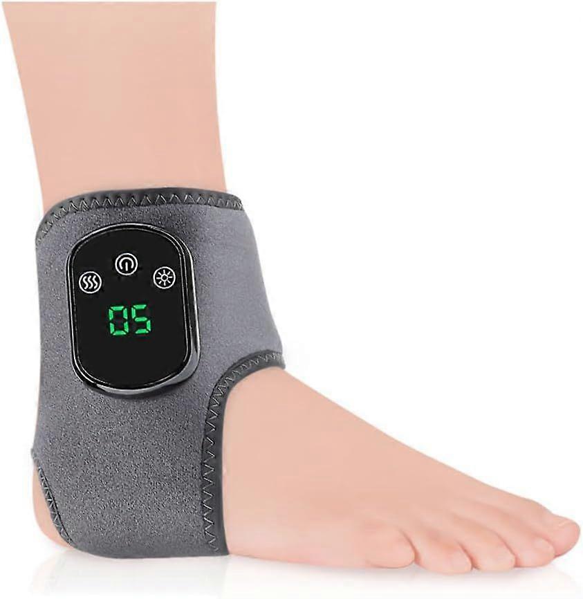 Cordless Ankle Massager for Relaxation,3 Vibration Modes and 5 Heat Levels Foot