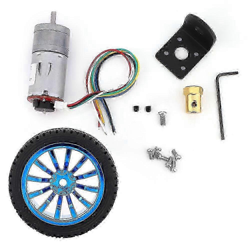 DIY Encoder Gear Motor with Mounting Bracket 65mm Wheel Kit for Smart Car Robot DC6V