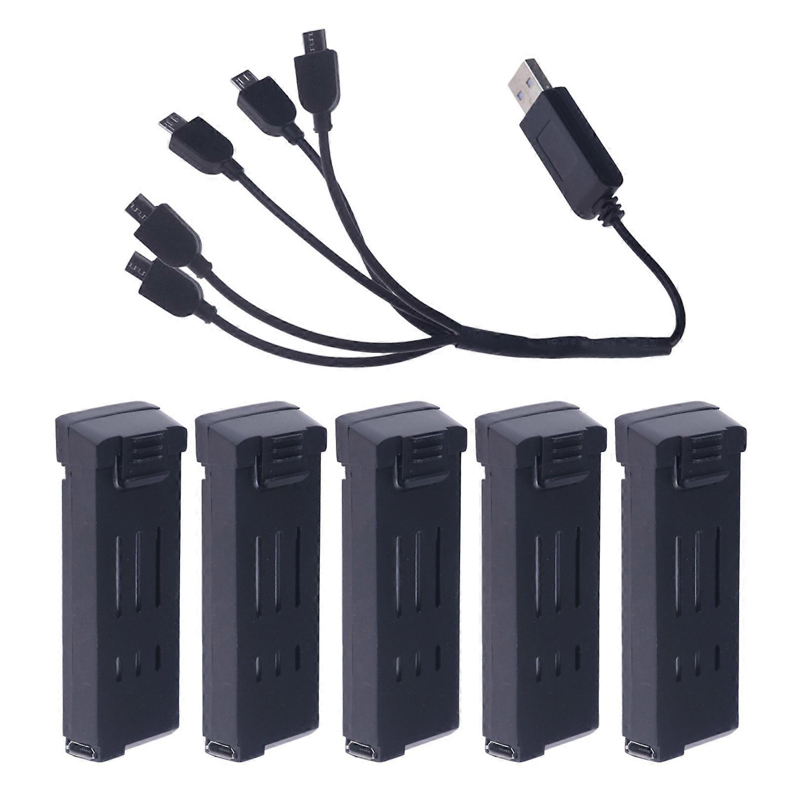 3.7V 1800mAh Lithium Drones Battery Pack With 1 to 3/5 Splitter Charging Cable For E58 JY019 S168 Quadcopter Models Multicolor